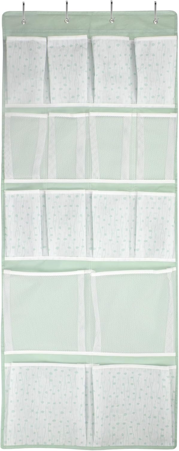 Custom Logo 16 Pockets Over Door Hanging Organizer Private Label Back of Door Shoes Organizer with 4 Kinds of Pouches Factory Closet Hanging Shelf Holder for Socks Hats Underwear Travel Outfits Home Dorm RV Storage