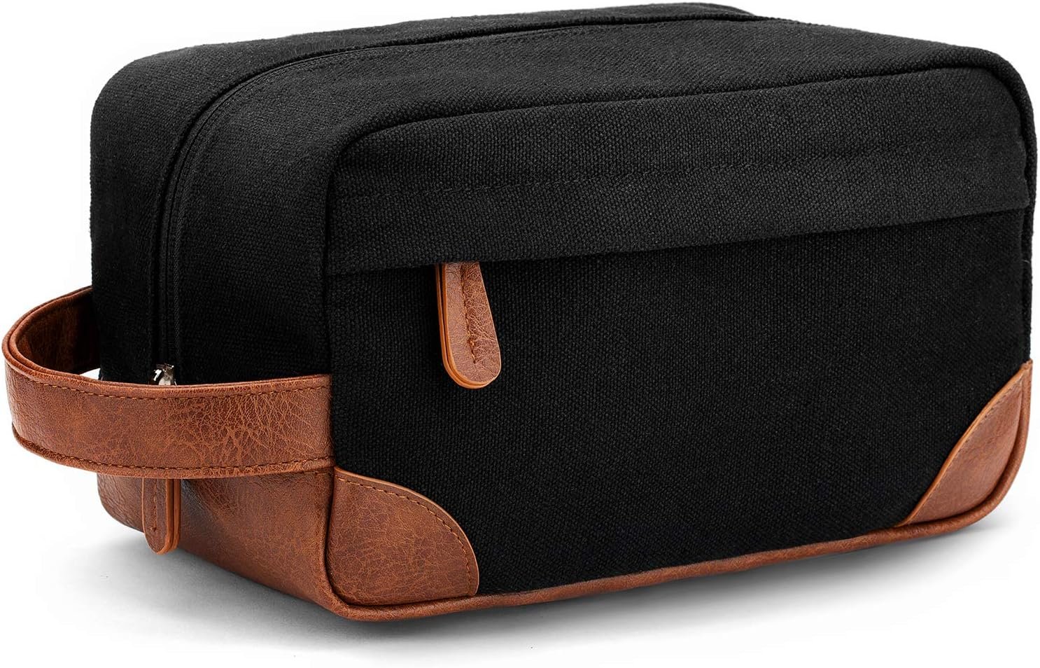 Private Label Hanging Travel Toiletry Bag for Men Water Resistant Canvas Shaving Bag with Large Capacity Custom Logo Factory Black