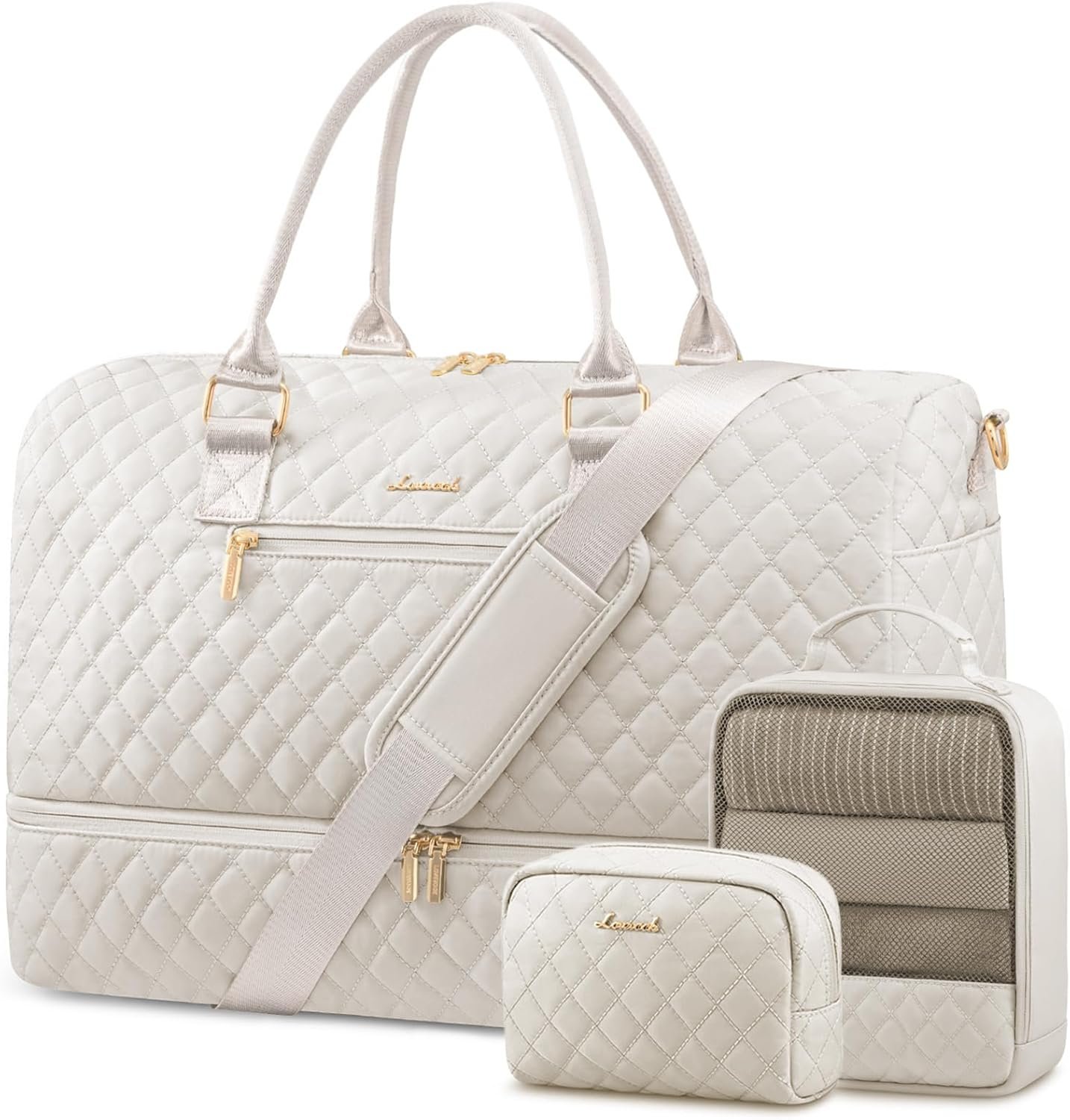 Private Label Travel Duffle Bag for Women Weekender Overnight Carry On Gym Duffel with Shoe Compartment Toiletry Bag Wet Pocket Custom Logo Hospital Labor Delivery Bag Manufacturer 3 Pcs Set