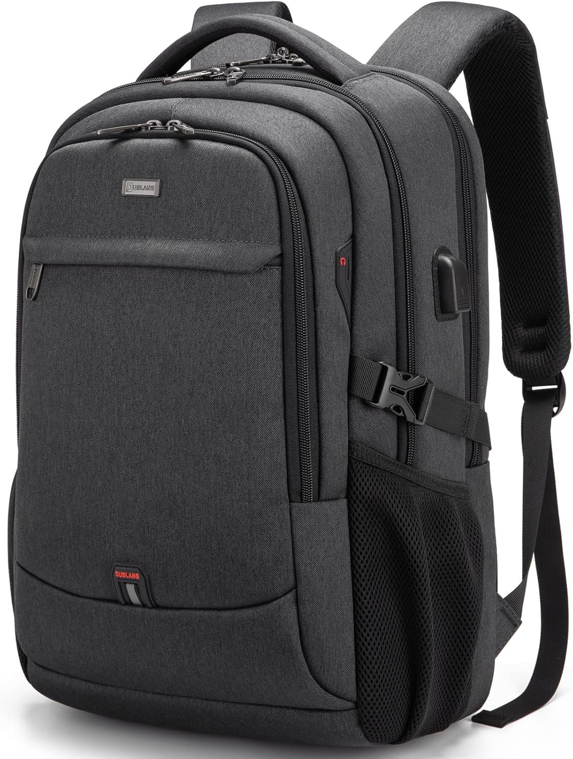 Manufacturer 17 Inch Water Resistant Laptop Backpack with USB Charging Port Custom Logo for Travel College Men Women Private Label Black