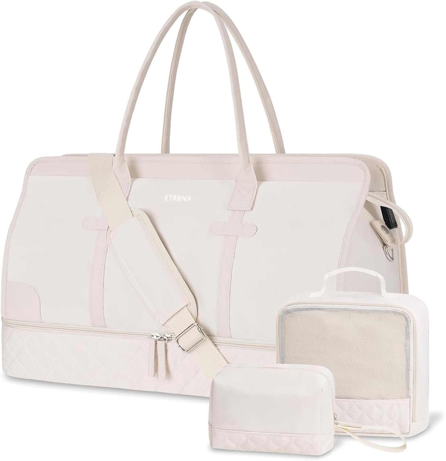 Custom Logo Weekender Overnight Large Travel Duffel Bags for Women with Shoe Compartment Wet Pocket Private Label Carry On Tote Gym Duffel Bag Toiletry Bags for Hospital 3 Pcs Set Large Size Factory