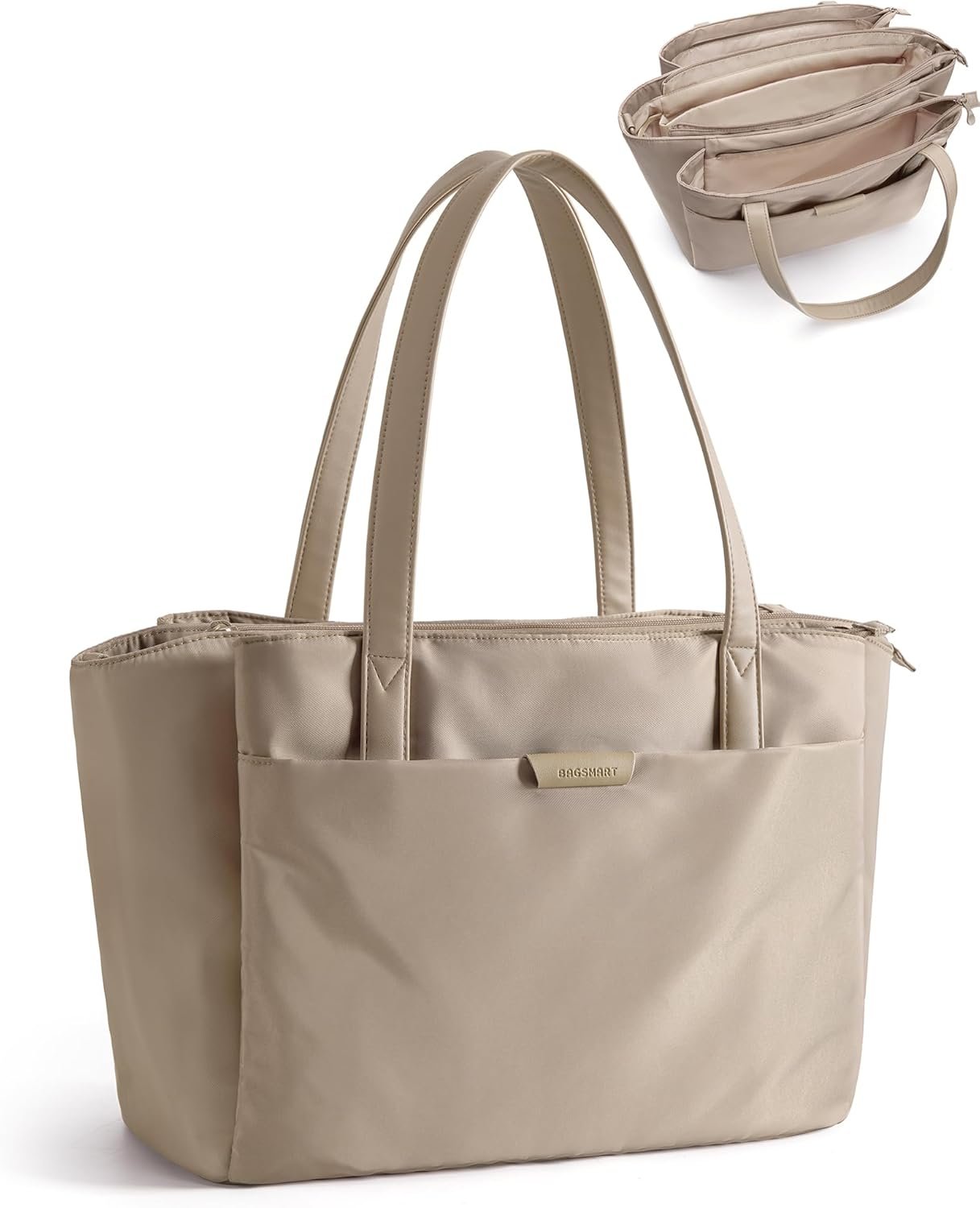 Custom Logo Womens Work Tote Bag with Compartments and Zipper Private Label Crossbody Shoulder Handbag with Strap from Manufacturer