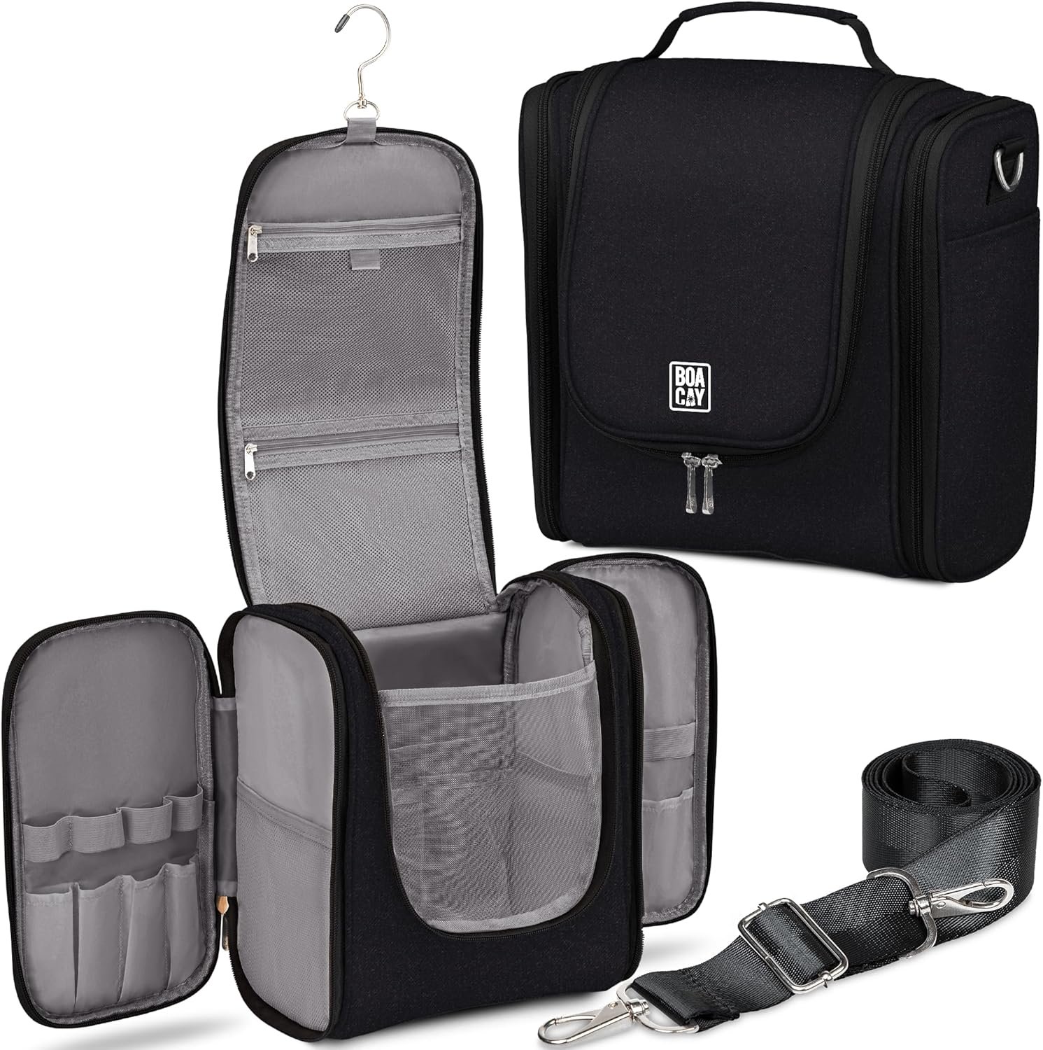 Private Label Extra Large Hanging Travel Toiletry Bag with Custom Logo for Women and Men Makeup Bathroom Shower Organizer from Factory