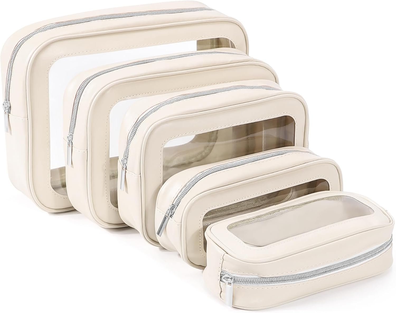 Private Label 5PCS Diaper Bag Organizer Pouch Set TSA Approved Toiletry Bag Custom Logo Clear Waterproof TPU Makeup Bag Travel Organizer Bags Manufacturer for Women and Kids Mothers Day Gifts