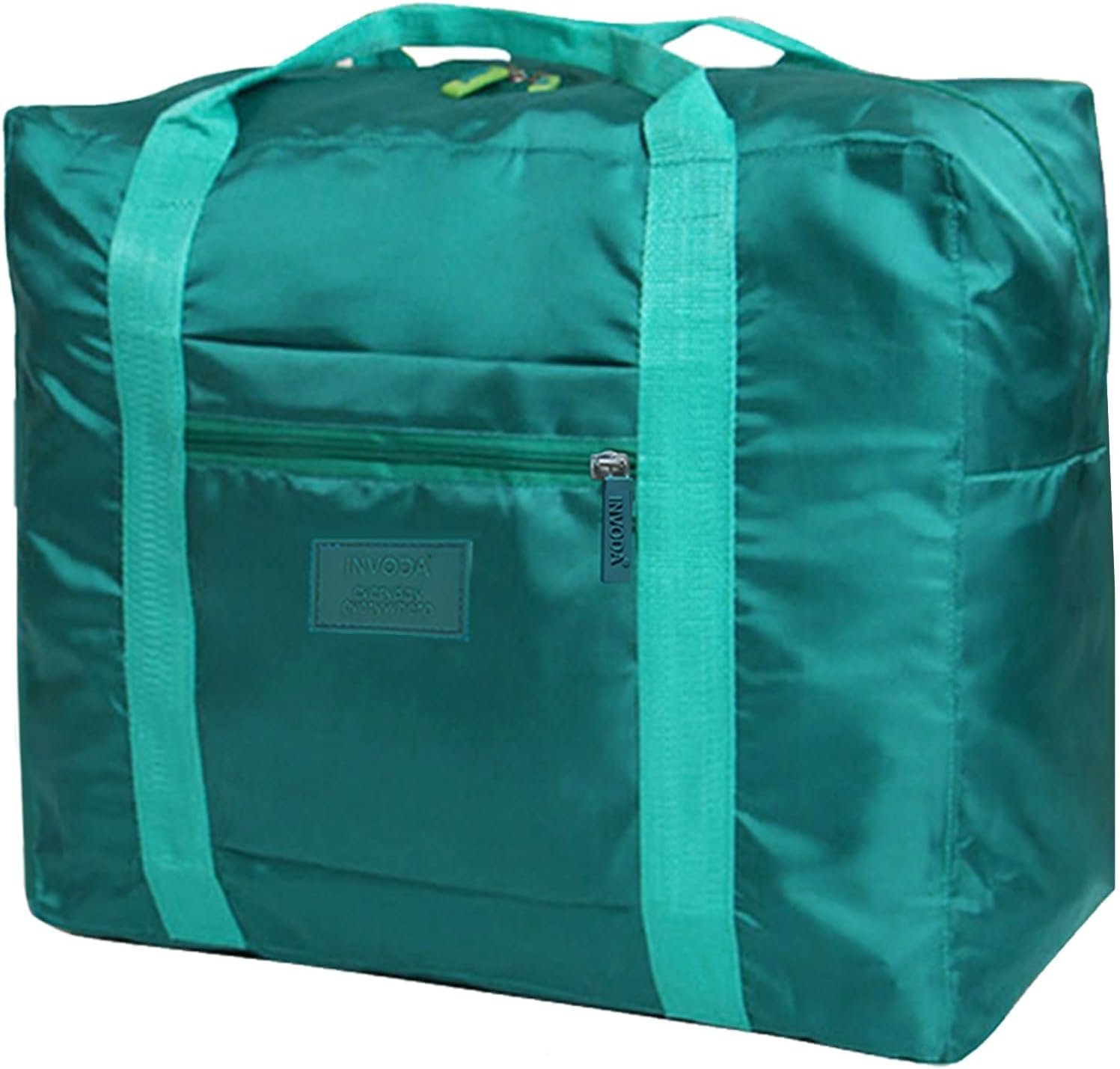 Custom Logo Travel Duffel Bag Lightweight Foldable Waterproof Private Label Carry On Weekender Overnight Tote for Women and Men Factory (Green)