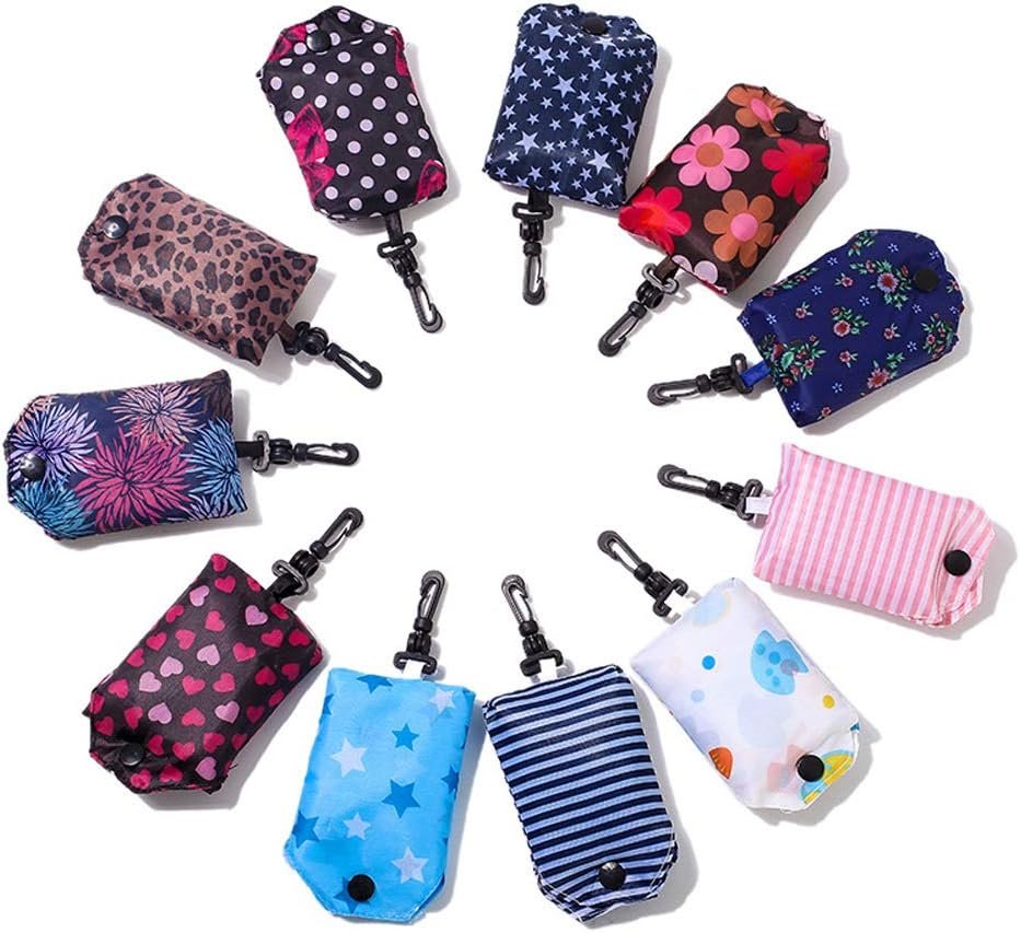 Private Label Foldable Reusable Grocery Tote Bags 6 Pack with Custom Logo, Eco-Friendly Collapsible Travel Shopping Bags Folds to Fit in Pocket, Waterproof Machine Washable by Manufacturer