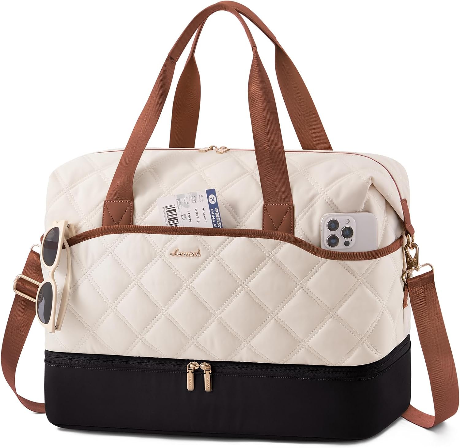 Custom Logo Weekender Bags for Women with Shoe Compartment, Private Label Lightweight Travel Duffle Bag with Wet Pocket, Manufacturer Hospital Overnight Bag for Labor Delivery Personal Item Carry On for Gym Sport