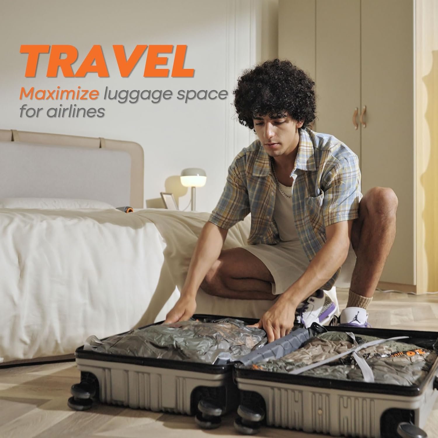 Custom Logo Rechargeable Wireless Pump 20 Pack Private Label Portable Space Saver Vacuum Compression Travel Storage Bags Manufacturer for Clothes Blankets Home Seasonal Storage