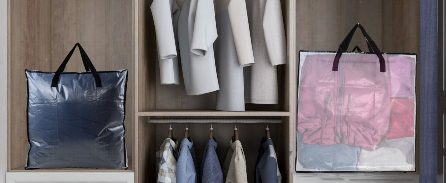 Private Label 5 Pack Clear Moving Storage Bags with Handles and Zippers Custom Logo for Wreath Garland Bedding Toys Under Bed Organizer Manufacturer