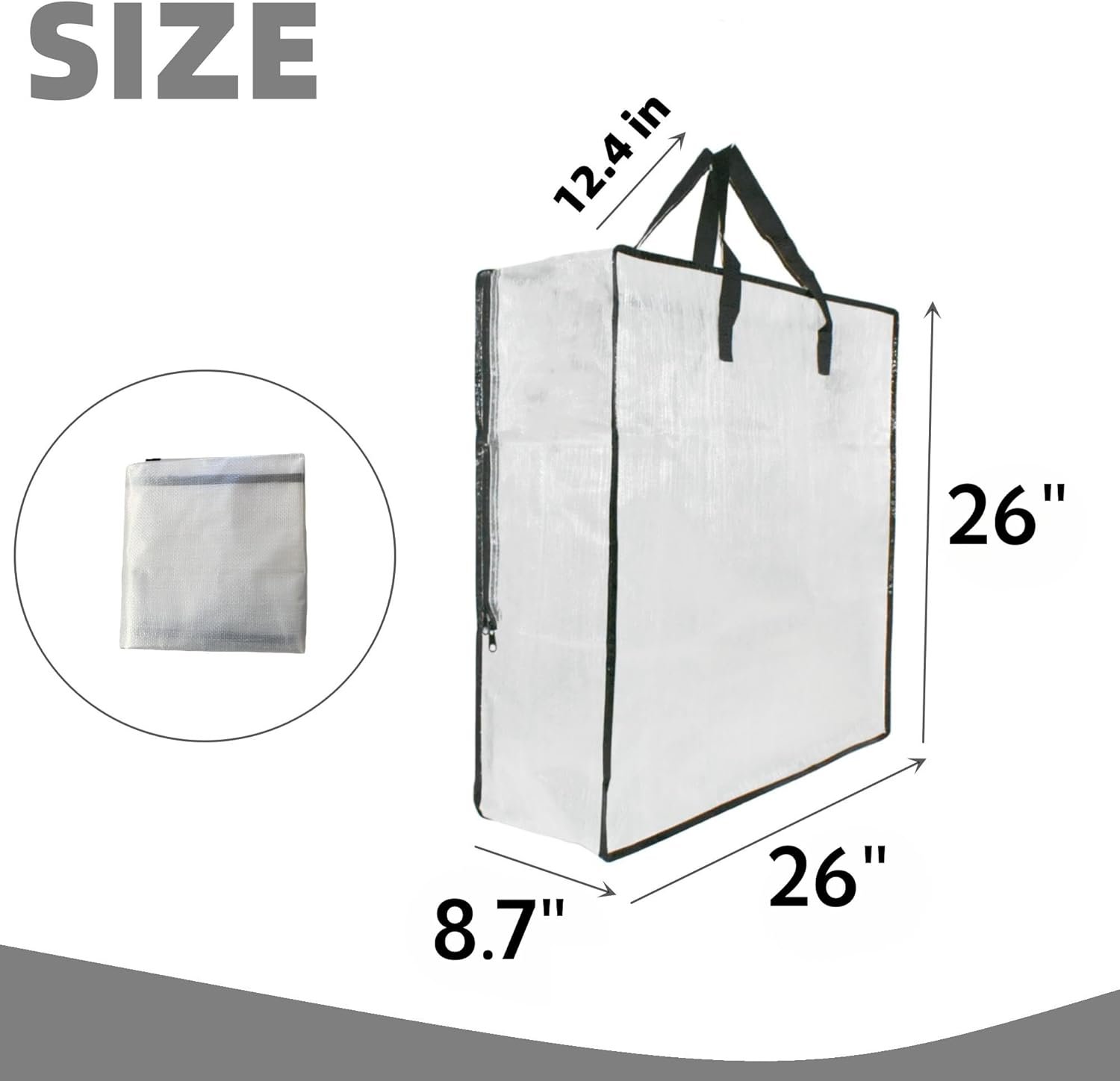 Private Label 5 Pack Clear Moving Storage Bags with Handles and Zippers Custom Logo for Wreath Garland Bedding Toys Under Bed Organizer Manufacturer