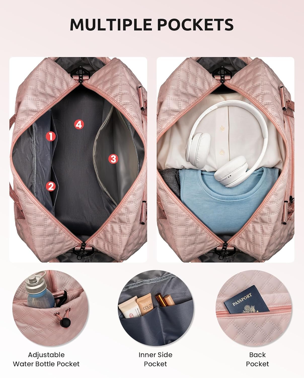 Private Label Easter Basket Birthday Gifts for Women Initial Duffle Bags with Shoe Compartment, Custom Logo Girls Weekender Overnight Travel Bag with Makeup Pouch Gift for Mom Letter A Factory