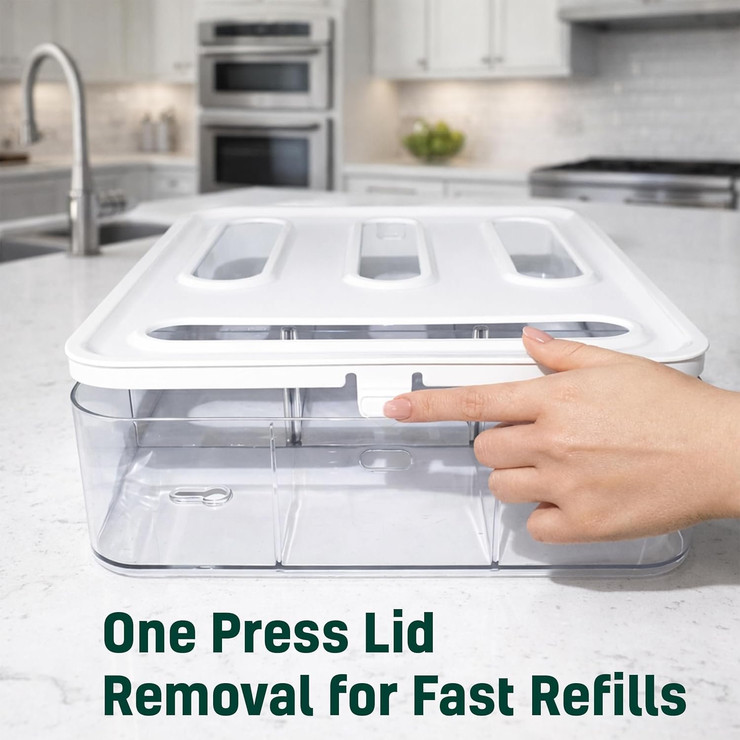 Private Label 4 in 1 Plastic Food Storage Bag Organizer - Custom Logo Baggie Drawer Organizer Compatible with Sandwich Snack Gallon Quart Slider - Kitchen Storage Wall Drawer Mount Manufacturer