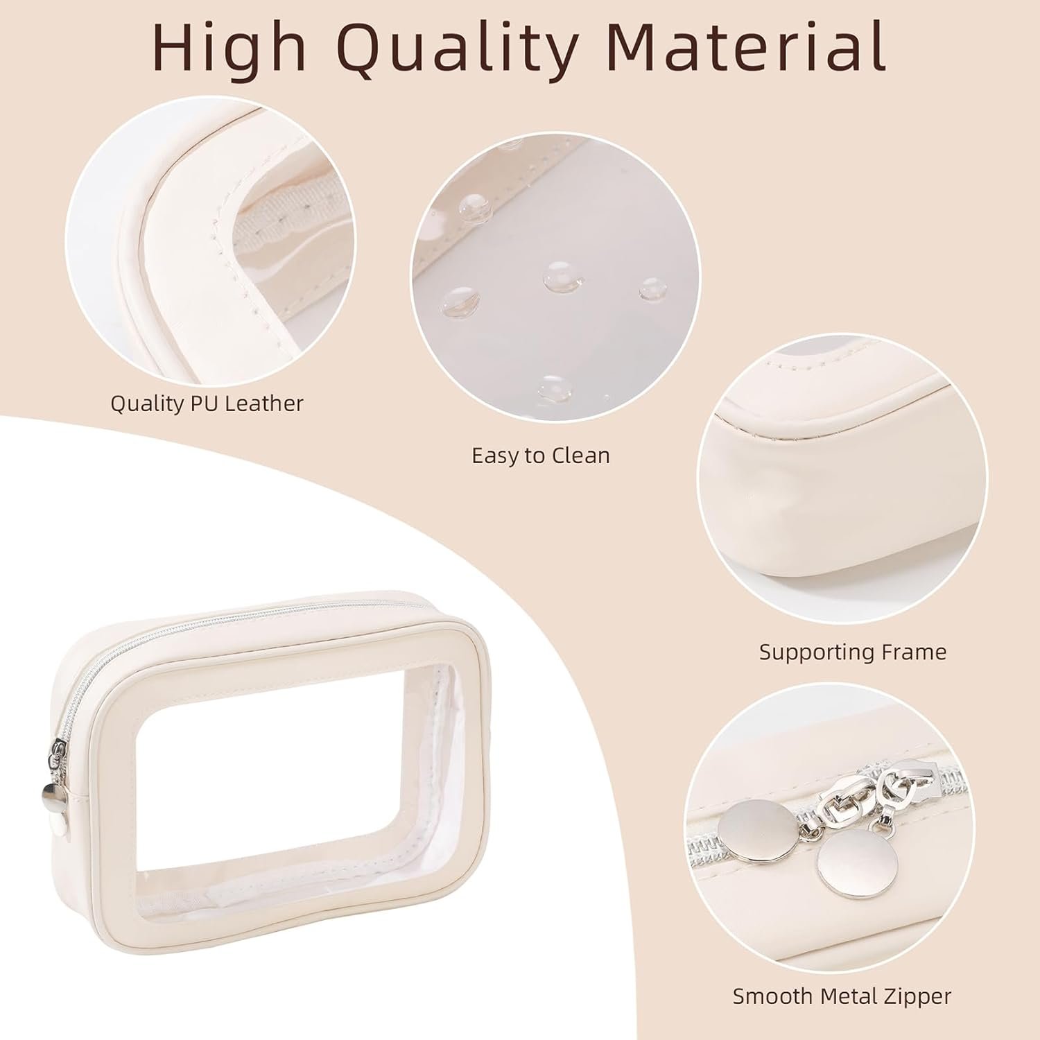 Custom Logo 5PCS Clear Waterproof Diaper Bag Organizer Pouches with Zipper Private Label TSA Approved Toiletry Cosmetic Bags Manufacturer for Travel Purse Women Kids