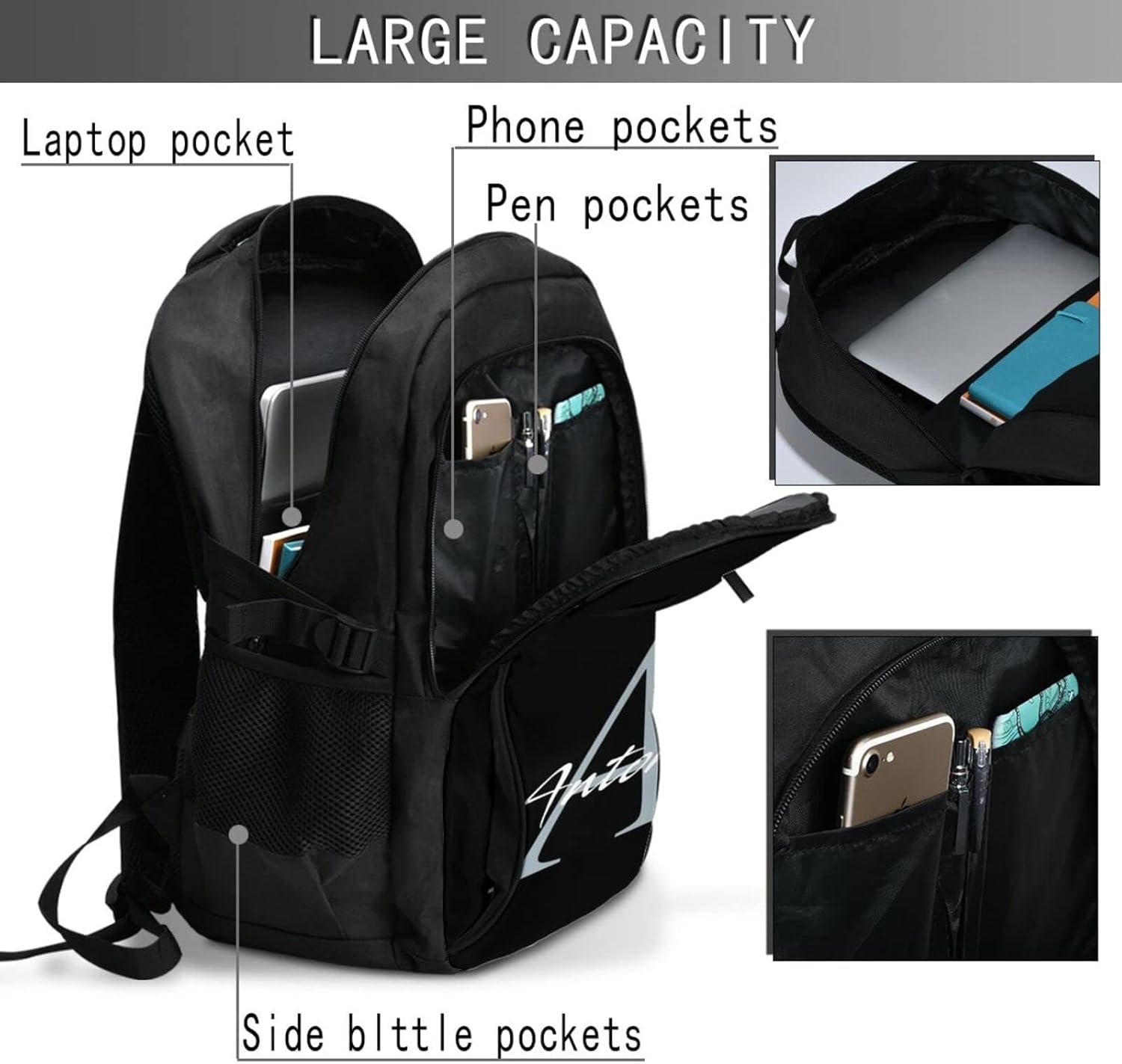 Private Label Personalized Laptop Backpack with Custom Logo for Women Men Name Photo USB Port Travel Computer Bookbag Manufacturer