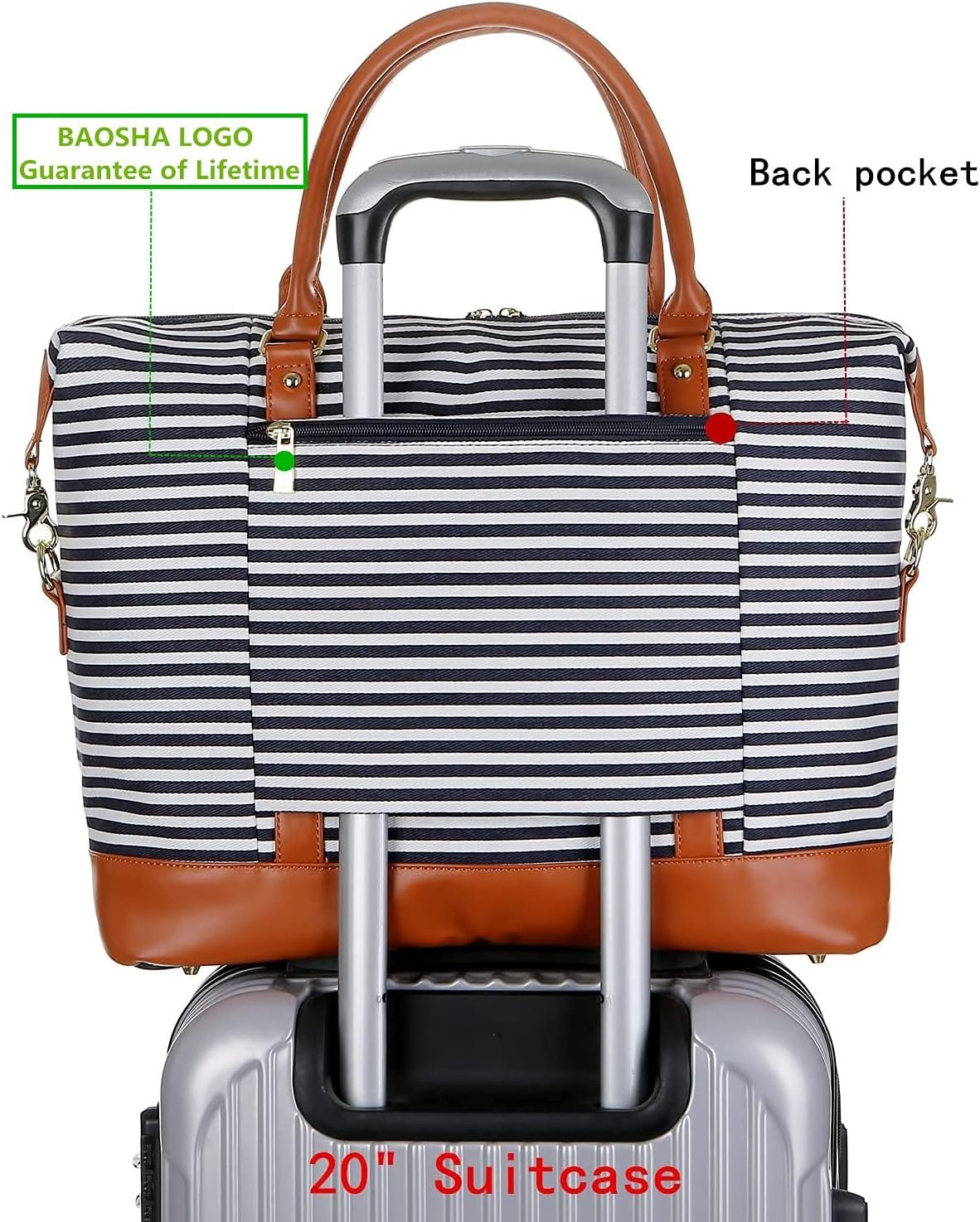 Manufacturer Private Label HB-28 Women's Canvas Travel Weekender Overnight Carry-on Duffel Tote Bag Custom Logo