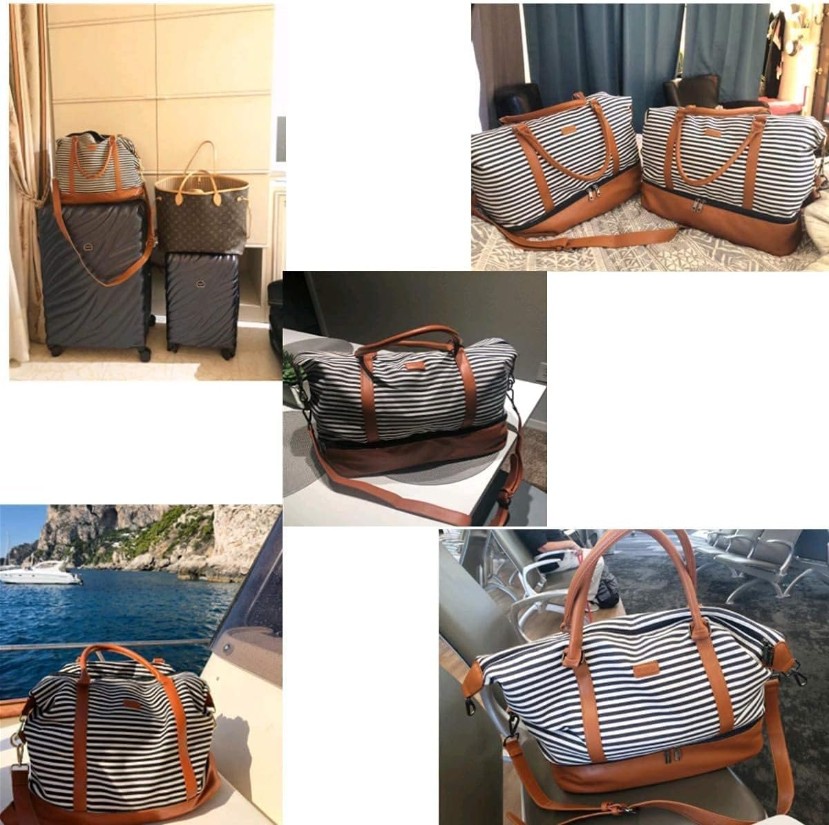 Manufacturer Private Label HB-28 Women's Canvas Travel Weekender Overnight Carry-on Duffel Tote Bag Custom Logo