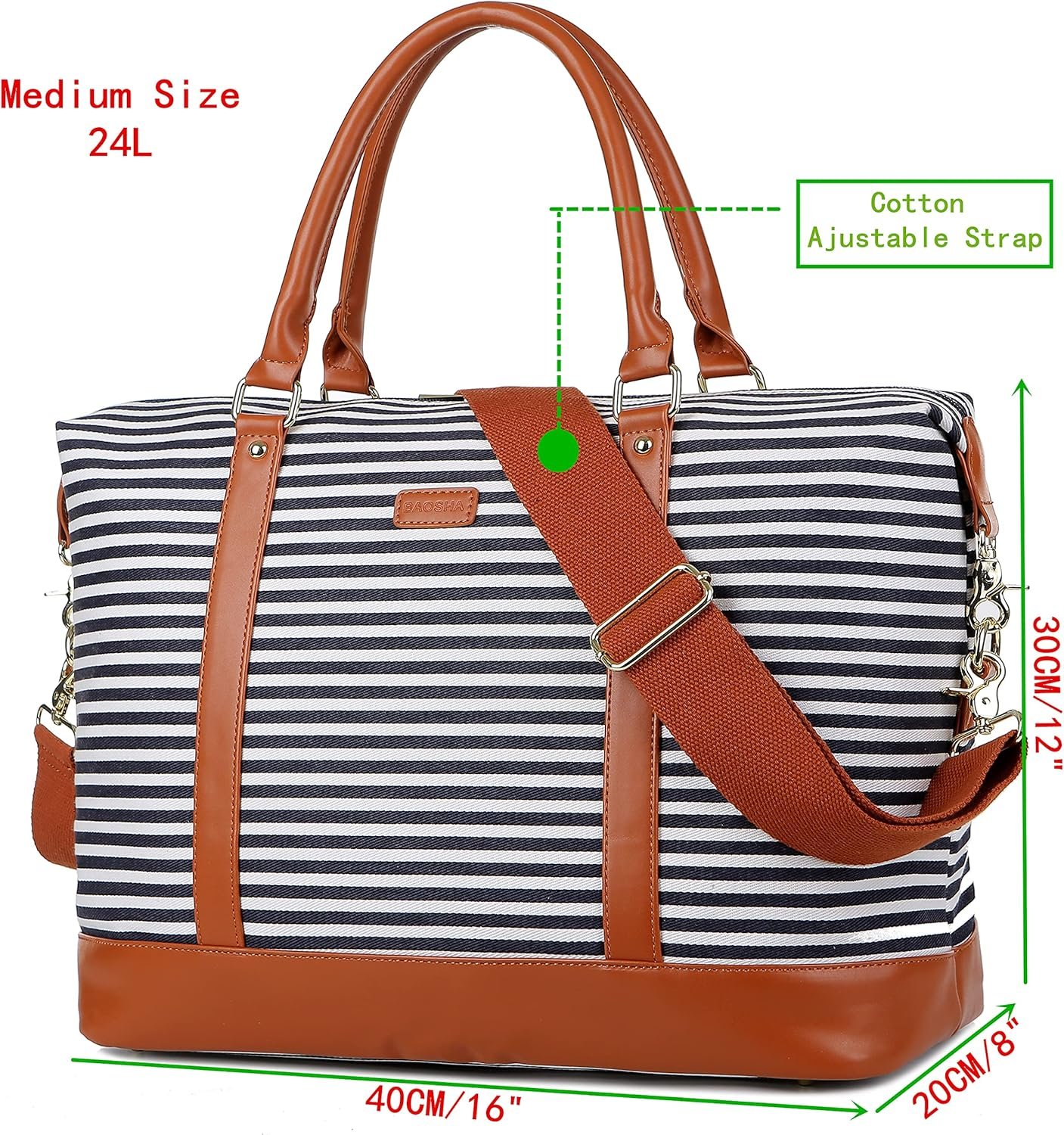 Manufacturer Private Label HB-28 Women's Canvas Travel Weekender Overnight Carry-on Duffel Tote Bag Custom Logo