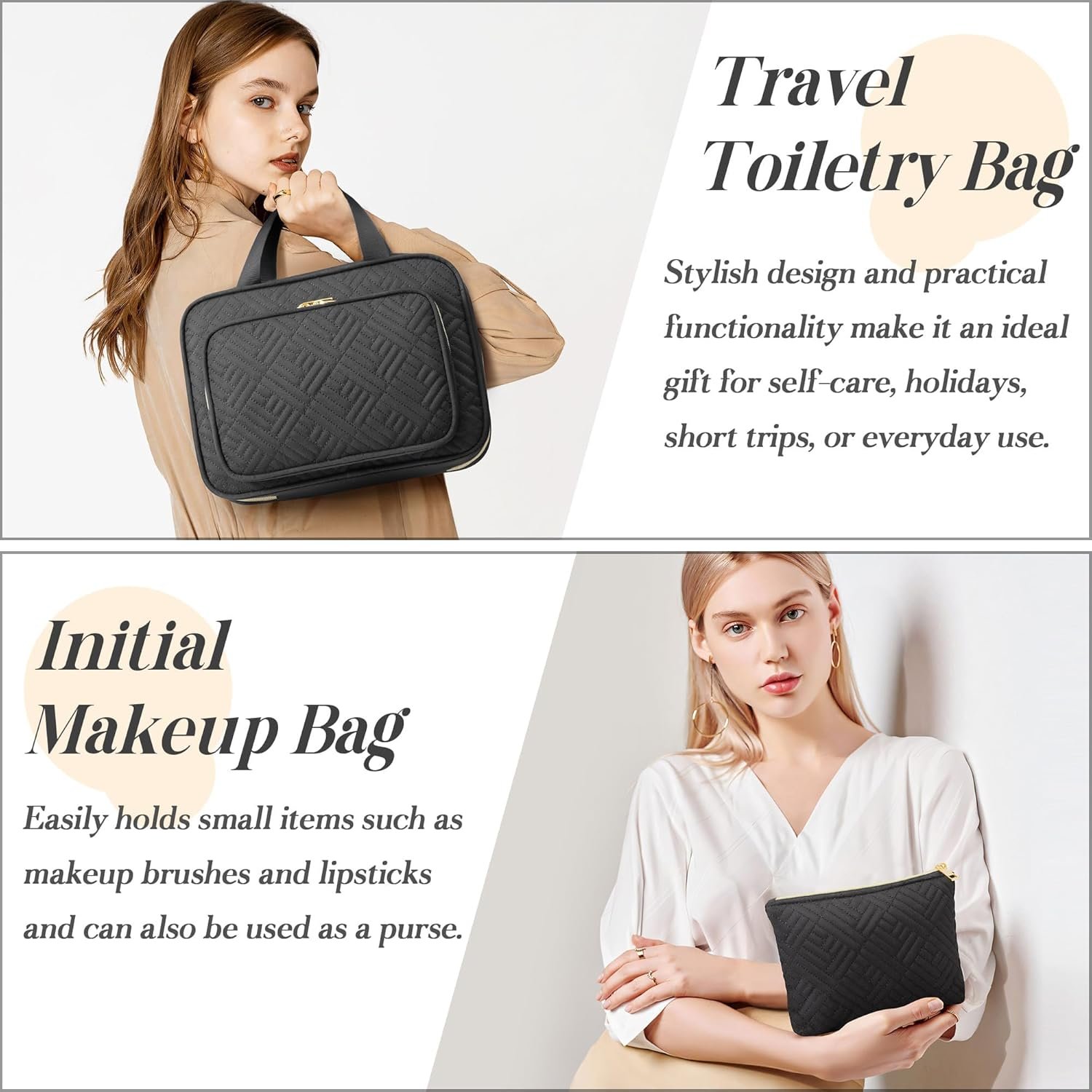 Private Label Initial Toiletry Bag Hanging Travel Organizer Makeup Cosmetic Bag with Custom Logo Embroidery Letter Personalized Gifts for Women Teacher Appreciation Birthday Valentines for Mom Wife Friend Sister Manufacturer