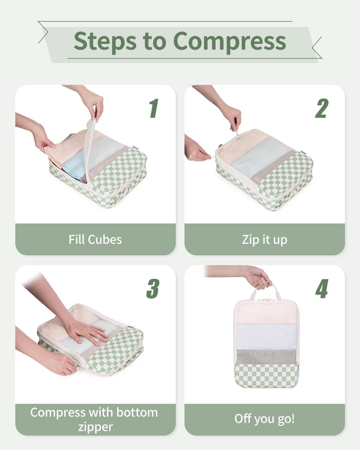 Custom Logo 6 Set/5 Set Compression Packing Cubes Private Label for Travel Kids Women Carry On Packing Organizers Manufacturer for Backpack Luggage Suitcase Duffle Bags