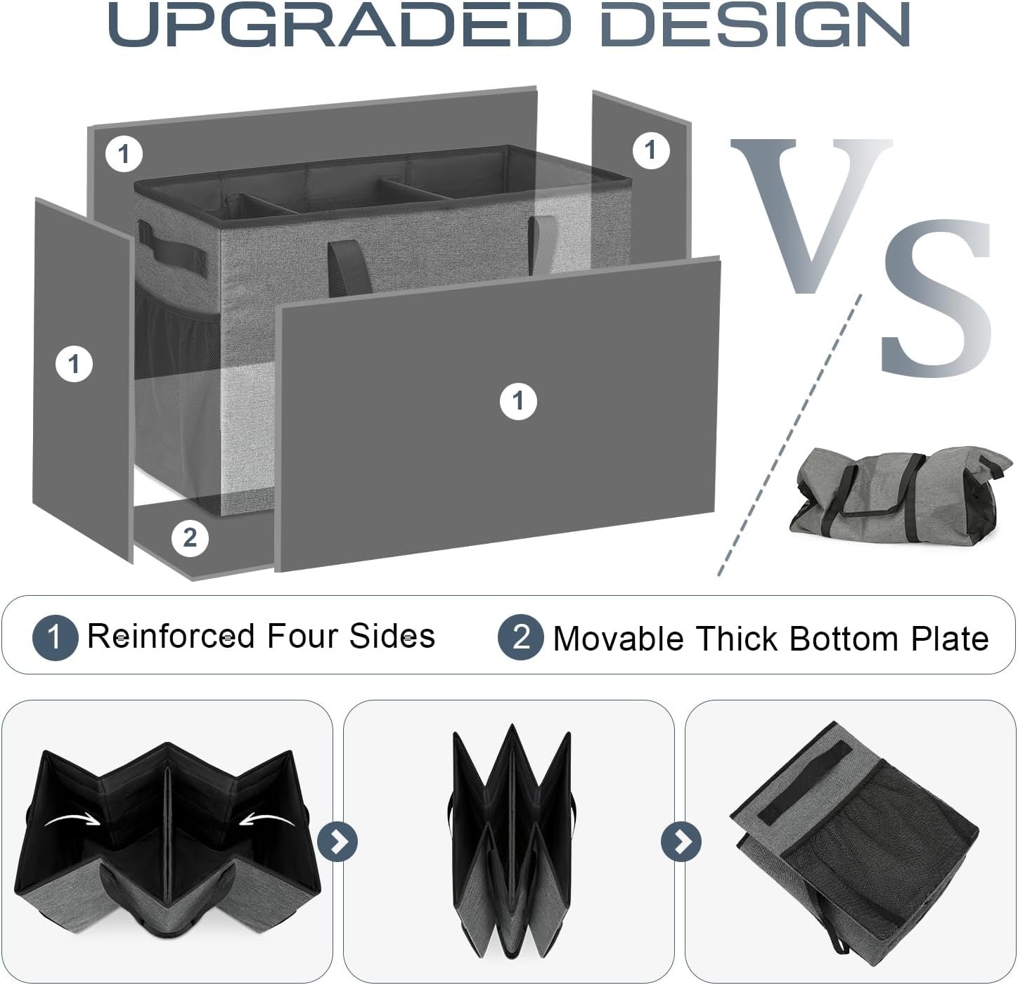 Custom Logo 75L Standing Extra Large Utility Tote Bag with Removable Dividers and 4-Sided Reinforcement for Private Label Reusable Grocery Shopping Bags from Manufacturer