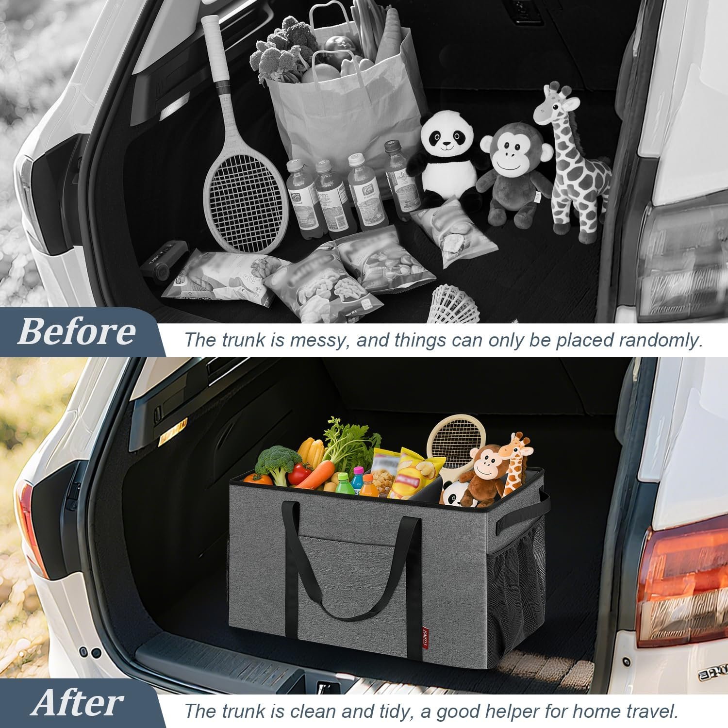 Custom Logo 75L Standing Extra Large Utility Tote Bag with Removable Dividers and 4-Sided Reinforcement for Private Label Reusable Grocery Shopping Bags from Manufacturer