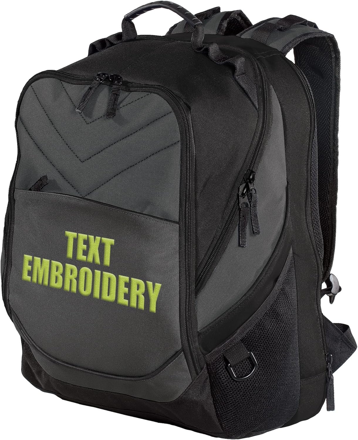 Custom Logo Travel Laptop Backpack Private Label Water Resistant Embroidered Computer Bag Factory Dark Charcoal Black