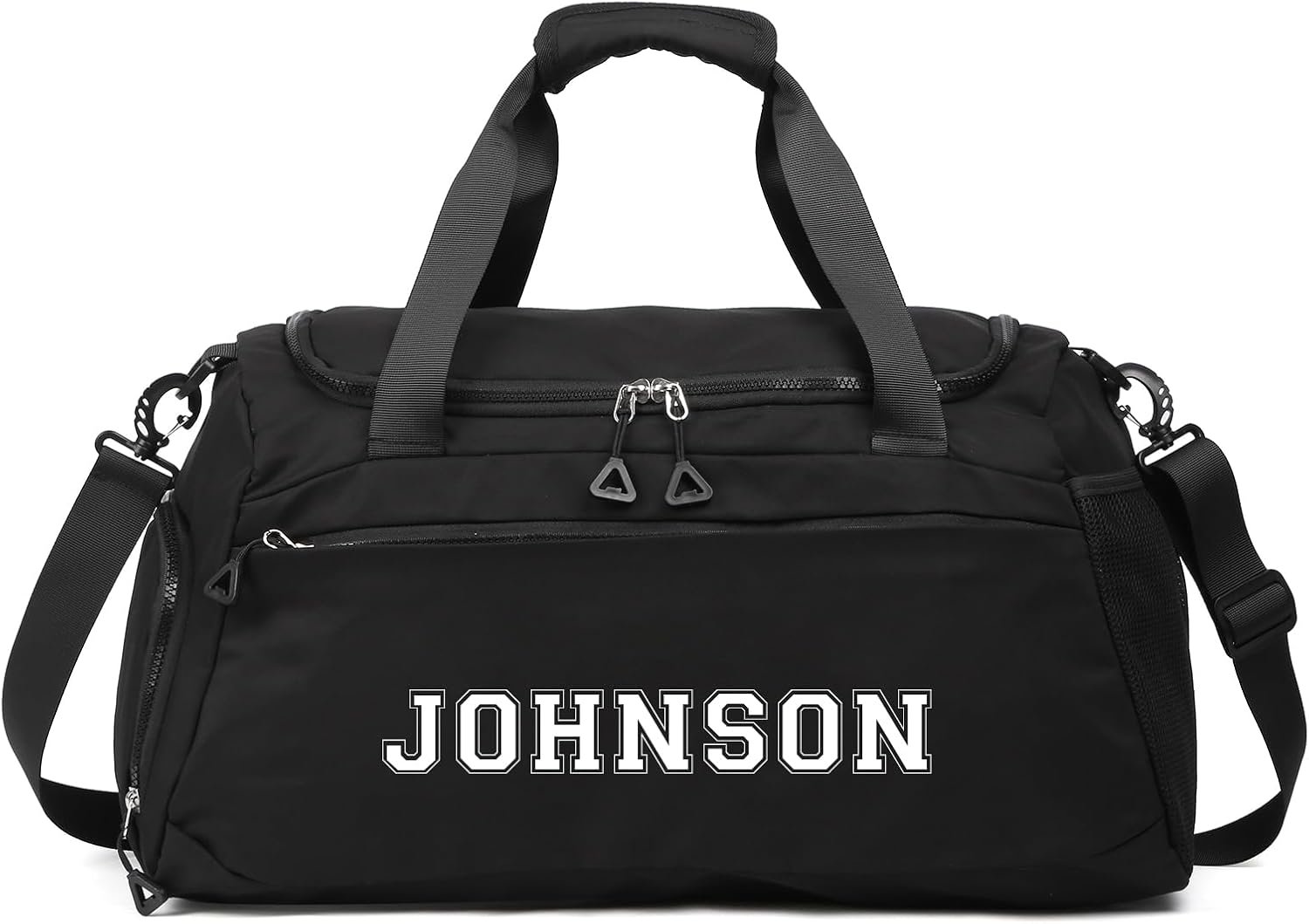 Private Label Duffel Bag Custom Logo Personalized Embroidered Dry Wet Separated Sport Gym Travel Waterproof Weekend Bag Manufacturer for Women Men (A-Black)