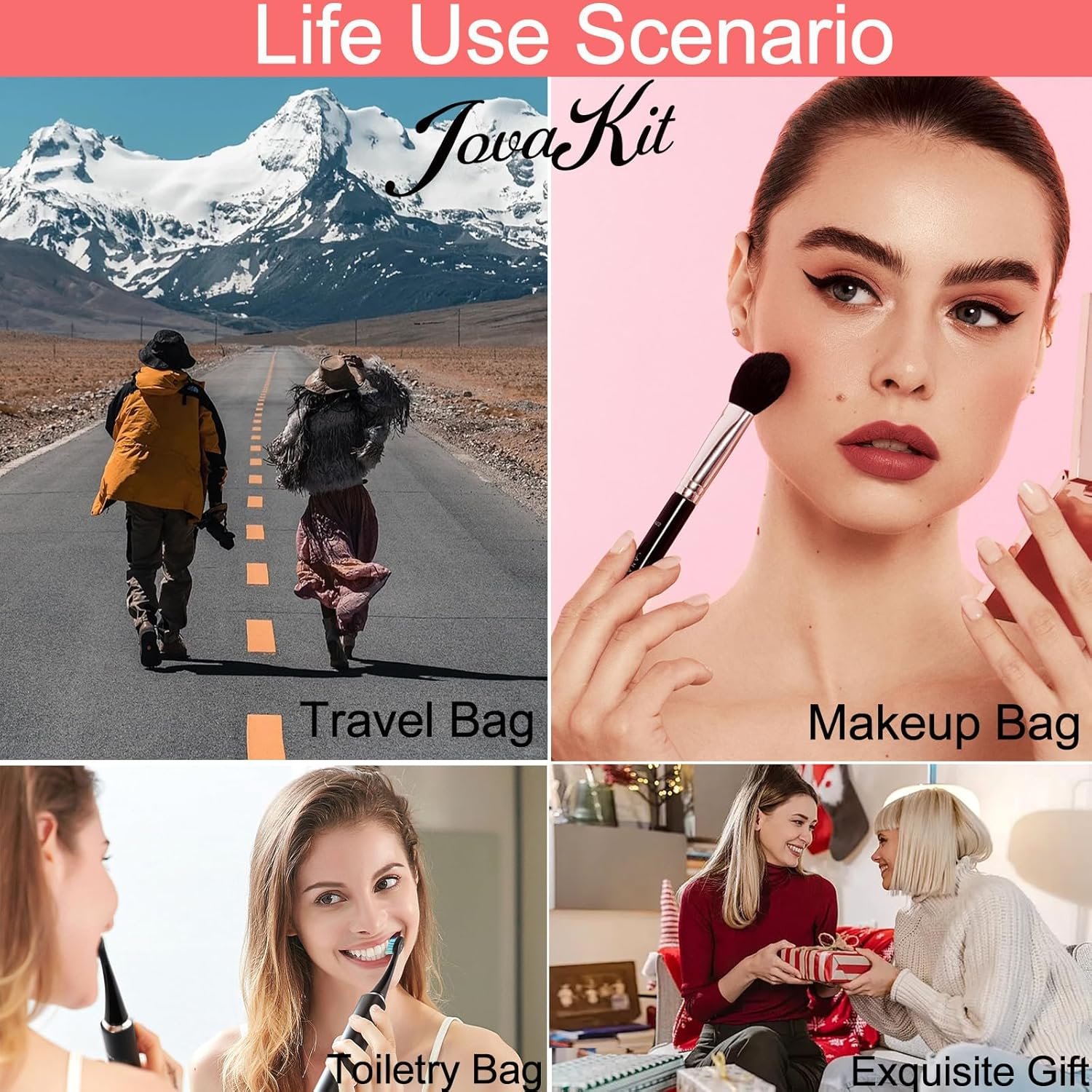 Custom Logo Alphabet Floral Makeup Cosmetic Bag for Women Christmas Gifts Girls Age 6-18 Private Label Coquette Travel Toiletry Zipper Pouch Organizer Factory (Blue Floral M)