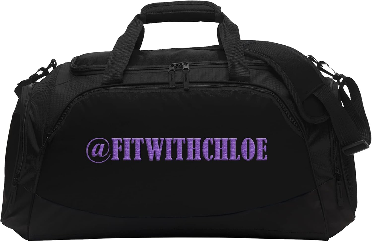 Private Label Medium Black Custom Logo Embroidered Sport Gym Travel Duffel Bag Manufacturer
