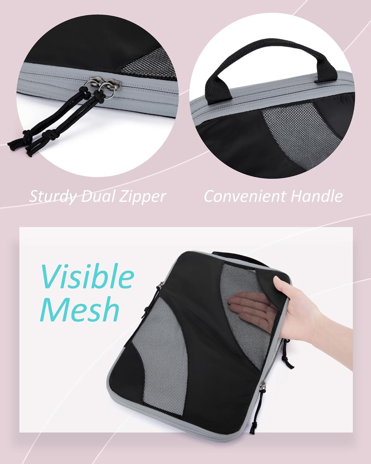 Manufacturer Compression Packing Cubes 6 Set/4 Set/2 Set Private Label Travel Packing Cubes for Carry-On Suitcases Custom Logo Lightweight Suitcase Organizers for Luggage