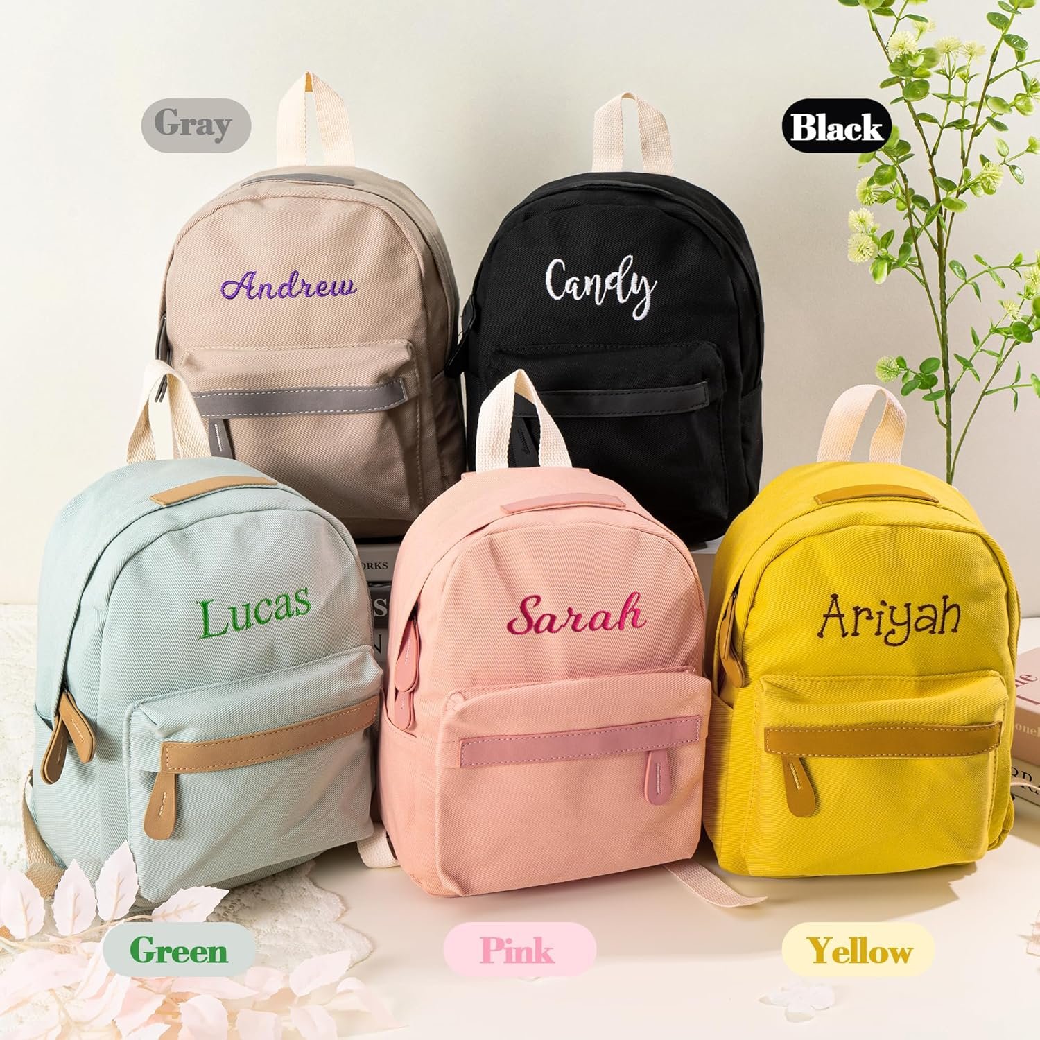 Manufacturer Daycare Backpack - Custom Logo Personalized Canvas with Name 12 Inch Classic Daypack with Back Pocket - Private Label Diapering Bag for Overnight Travel Birthday Gifts (Lake Green, Medium)