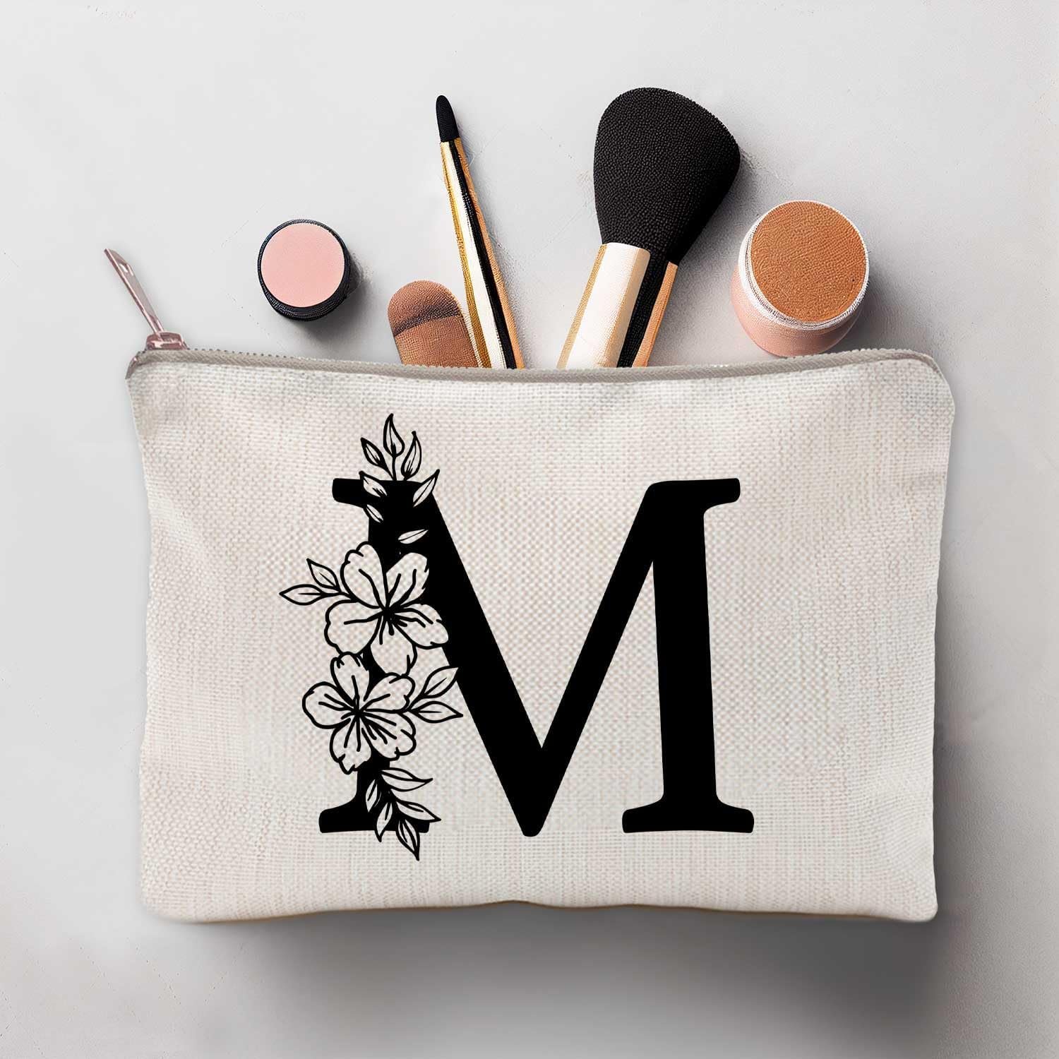 Custom Logo Monogram Floral Initial Personalized Toiletry Makeup Cosmetic Travel Bag Private Label Manufacturer (M)