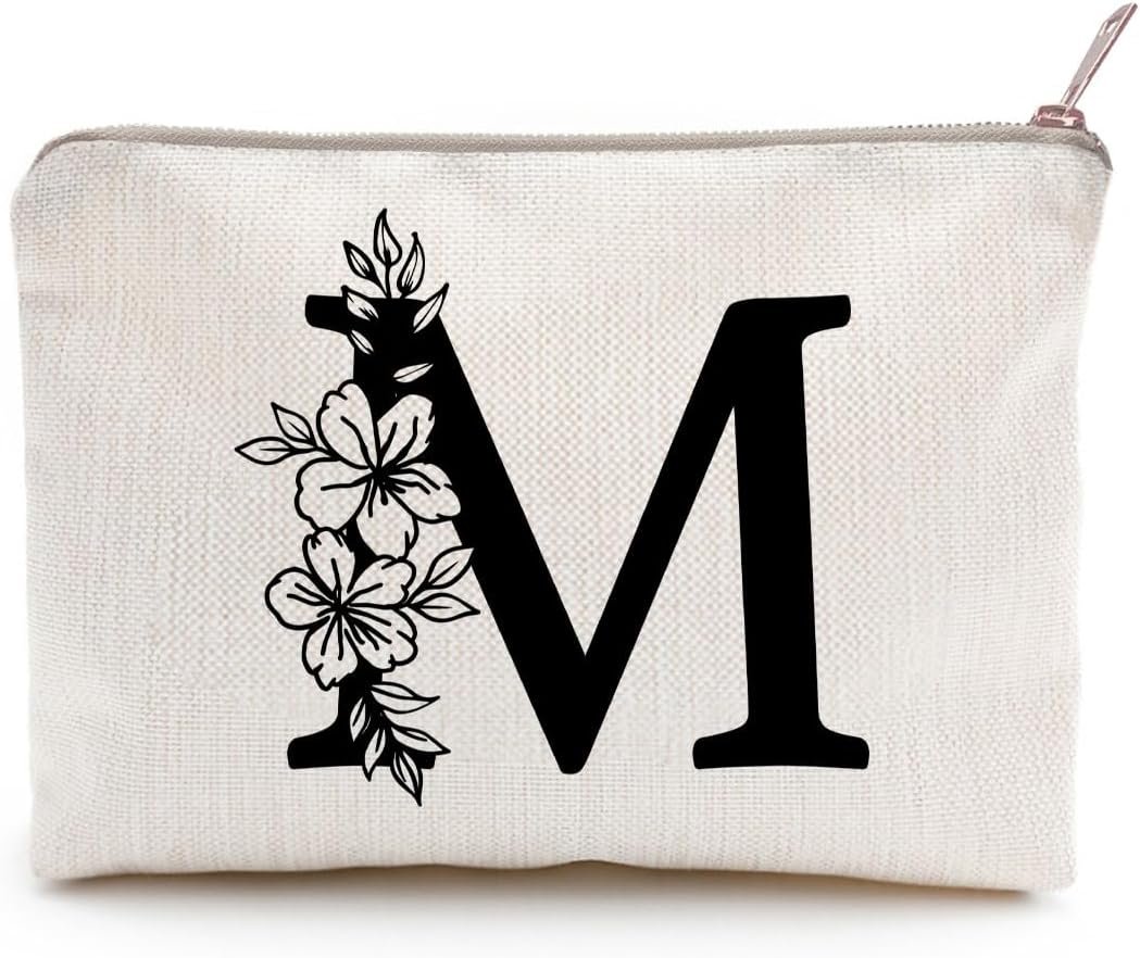 Custom Logo Monogram Floral Initial Personalized Toiletry Makeup Cosmetic Travel Bag Private Label Manufacturer (M)