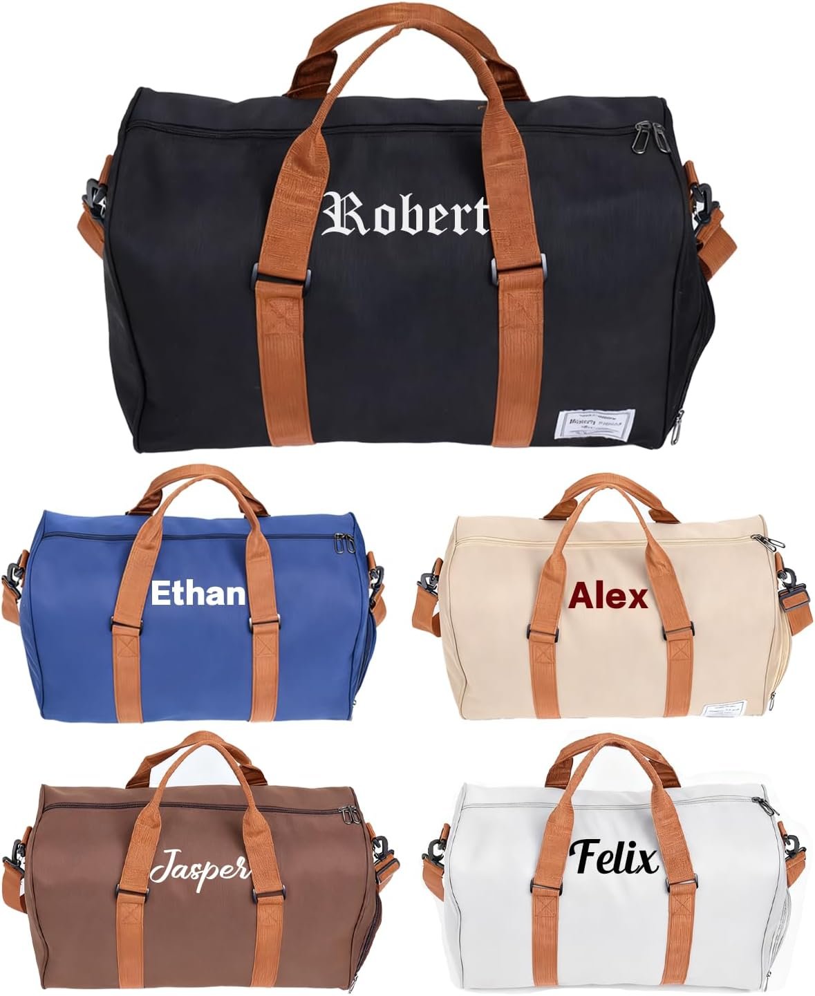 Private Label Large Personalized Travel Duffel Bag with Shoe Compartment for Men Women Gym Sports Weekender, Manufacturer Custom Embroidery Name Overnight Tote Groomsmen Gifts Custom Logo