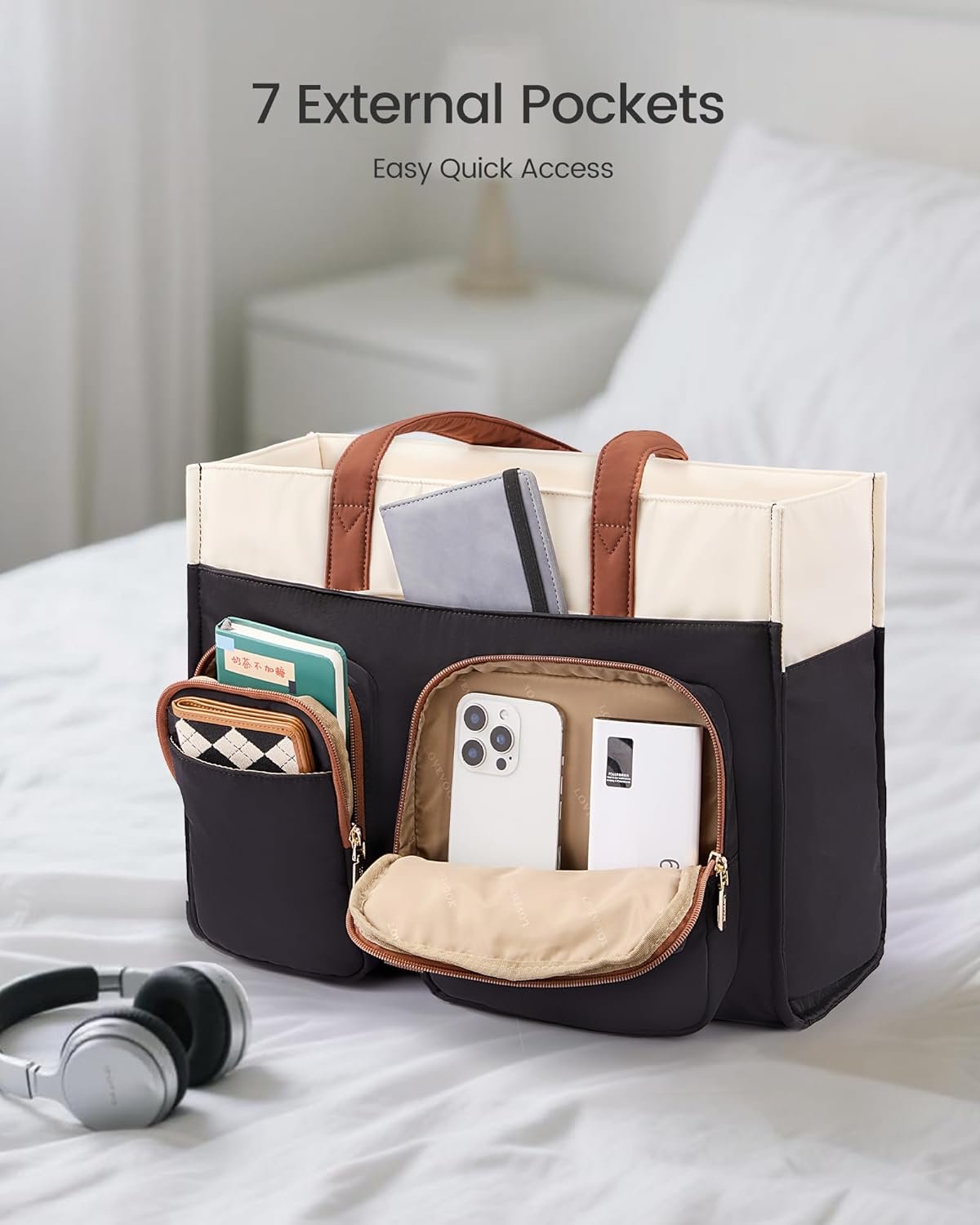 Manufacturer Teacher and Nurse Tote Bag for Women Custom Logo Multi-Pocket Laptop Bag with Large Cup Holder Private Label Work Travel Computer Handbag