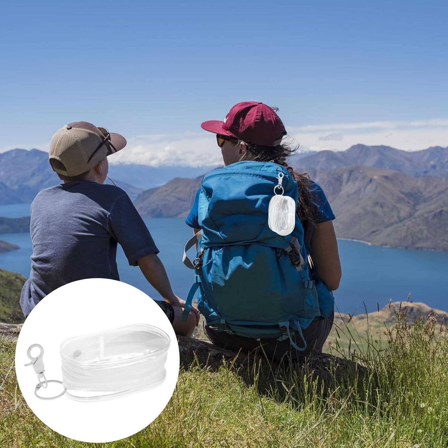 Custom Logo Travel Earphone Storage Bag with Lobster Clasp, Private Label Portable Small Hanging Cable Organizer Pouch for Headphones and Hair Accessories Factory