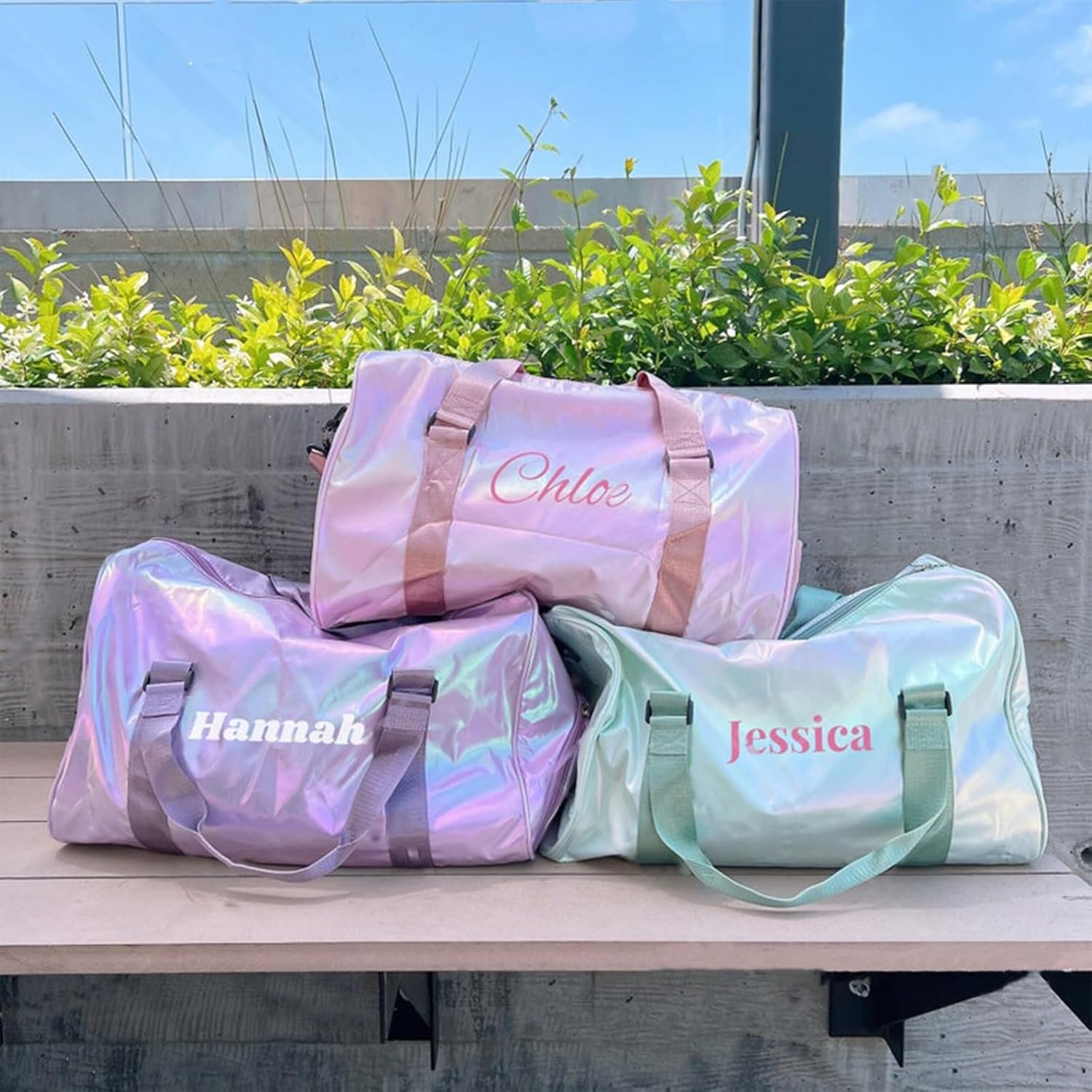 Private Label Ballet Dance Gym Bag for Girls with Personalized Embroidery Name Wet Dry Pockets Shoe Compartment Travel Duffel Weekender Overnight for Women Bridesmaid Birthday Gift Custom Logo Manufacturer