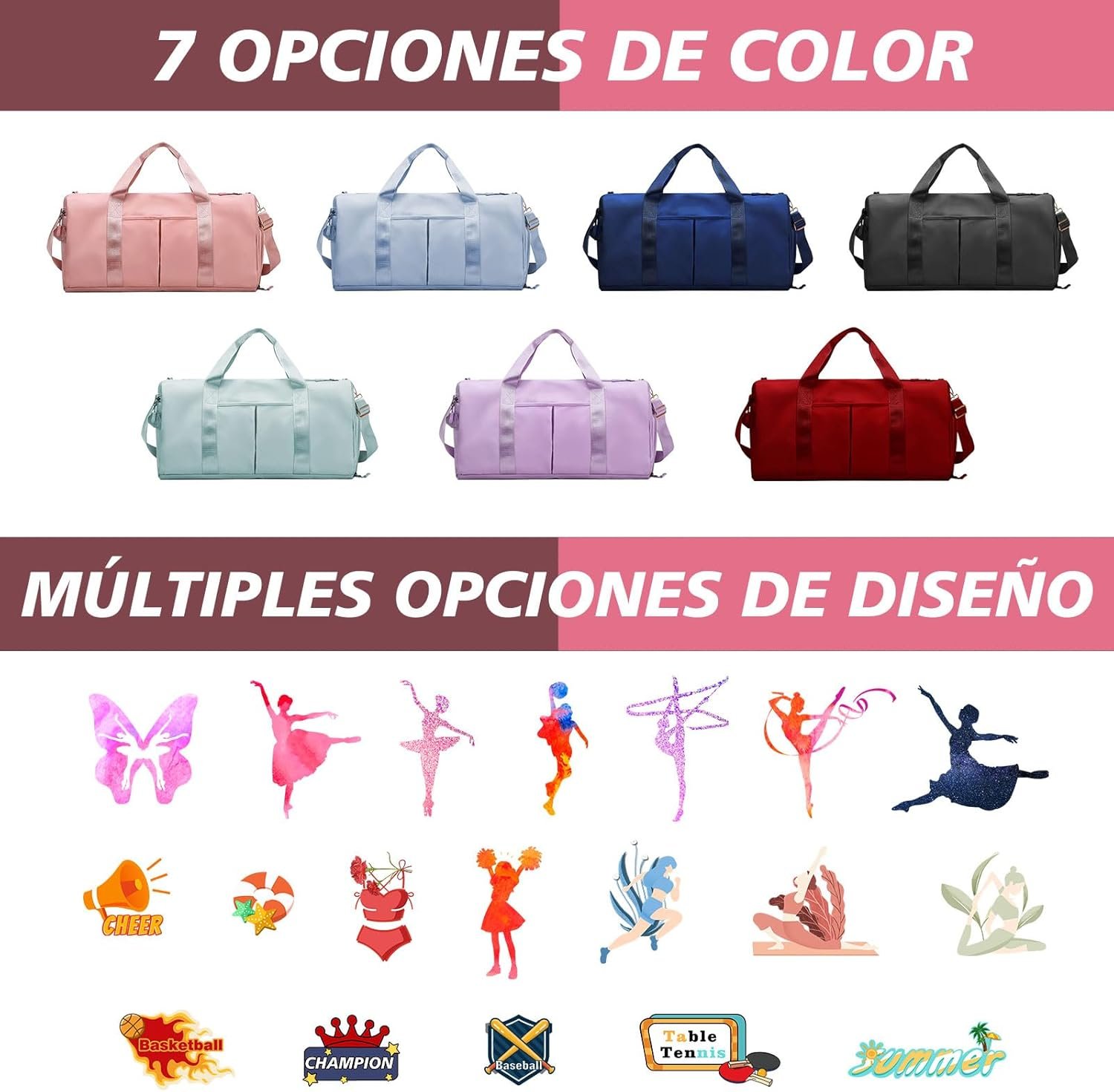 Custom Logo Embroidered Gym Duffel Bag - Private Label Personalized Sports Travel Overnight Bag with Waterproof Shoe Compartment Wet/Dry Pockets and Adjustable Strap - Manufacturer