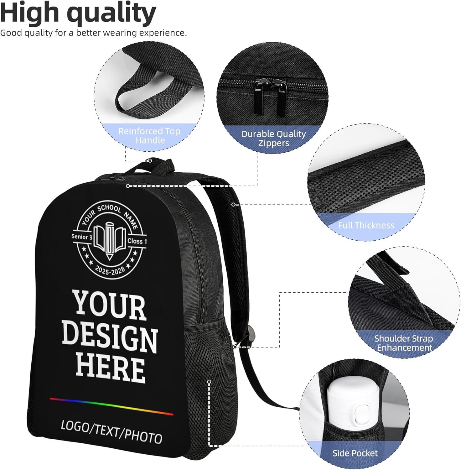 Private Label Bulk Laptop Backpacks Personalized Custom Logo for Women Men Casual Travel Computer Bookbags Manufacturer