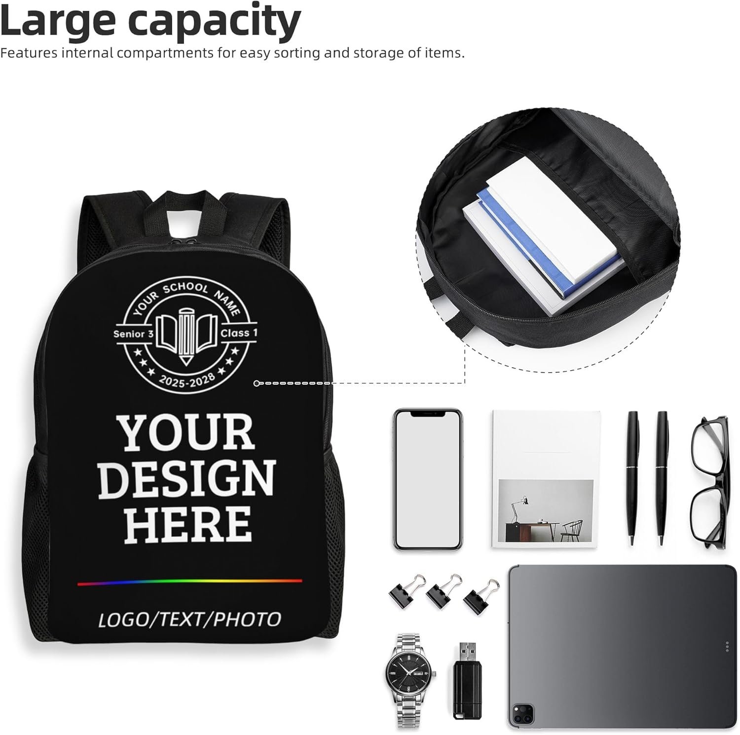 Private Label Bulk Laptop Backpacks Personalized Custom Logo for Women Men Casual Travel Computer Bookbags Manufacturer