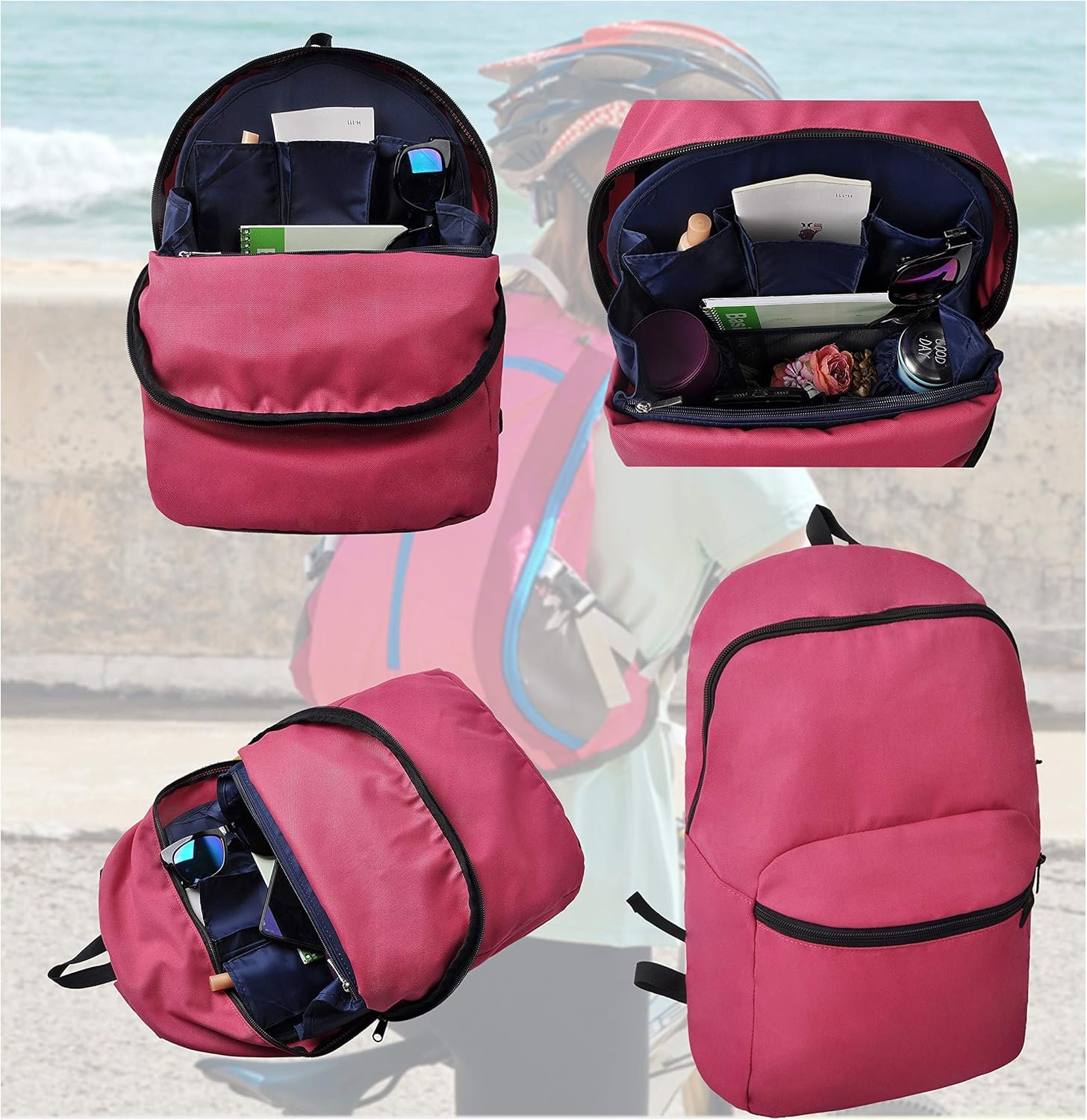 Custom Logo Backpack Organizer Insert Liner Private Label Hanging Travel Bag in Bag with Many Pockets from Factory Custom Logo Backpack Organizer Insert Liner Private Label Hanging Travel Bag in Bag with Many Pockets from Factory