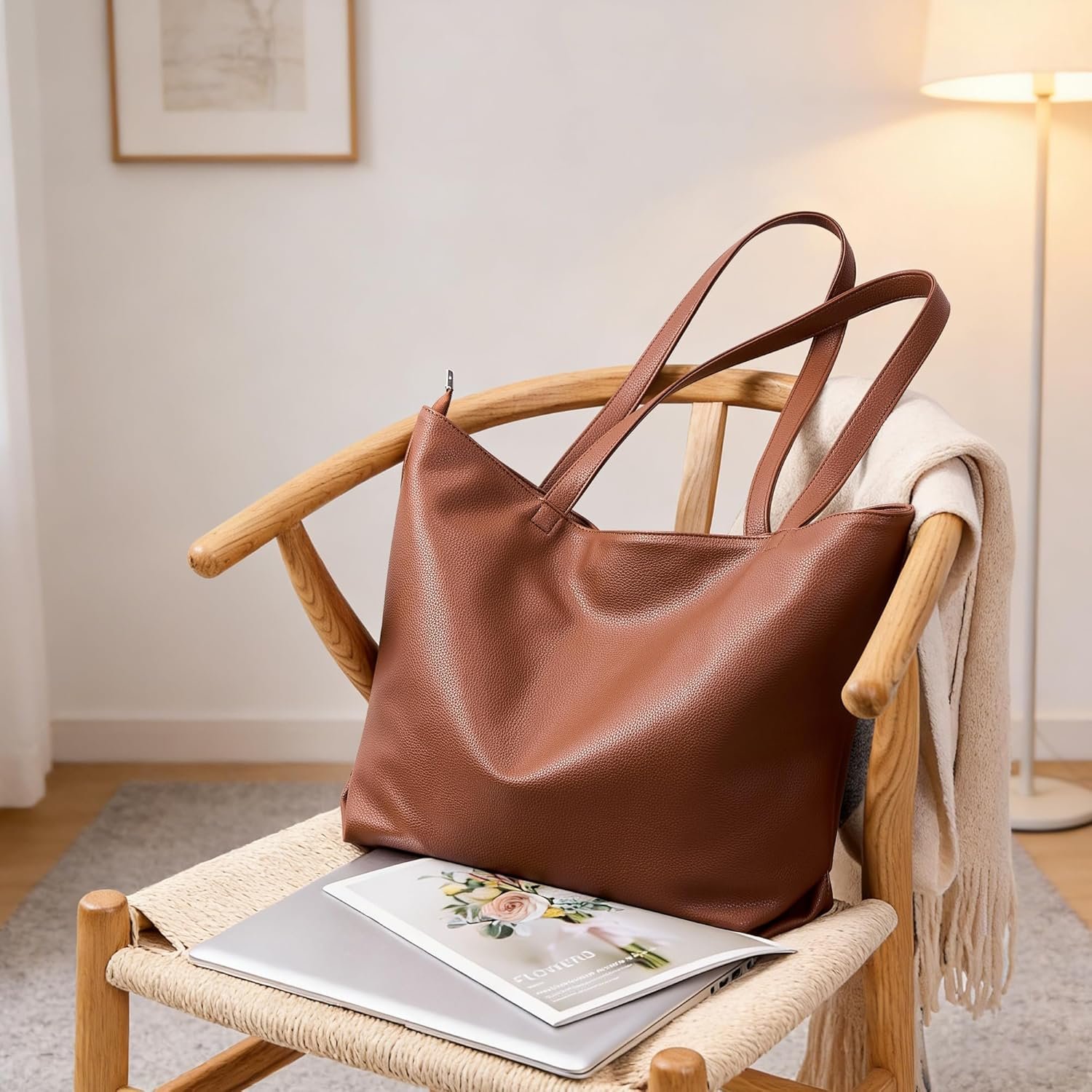 Custom Logo Soft Vegan Leather Large Tote Bag for Women Casual Hobo Zipper Shoulder Handbag Private Label Weekender Work Daily Travel Purse Manufacturer