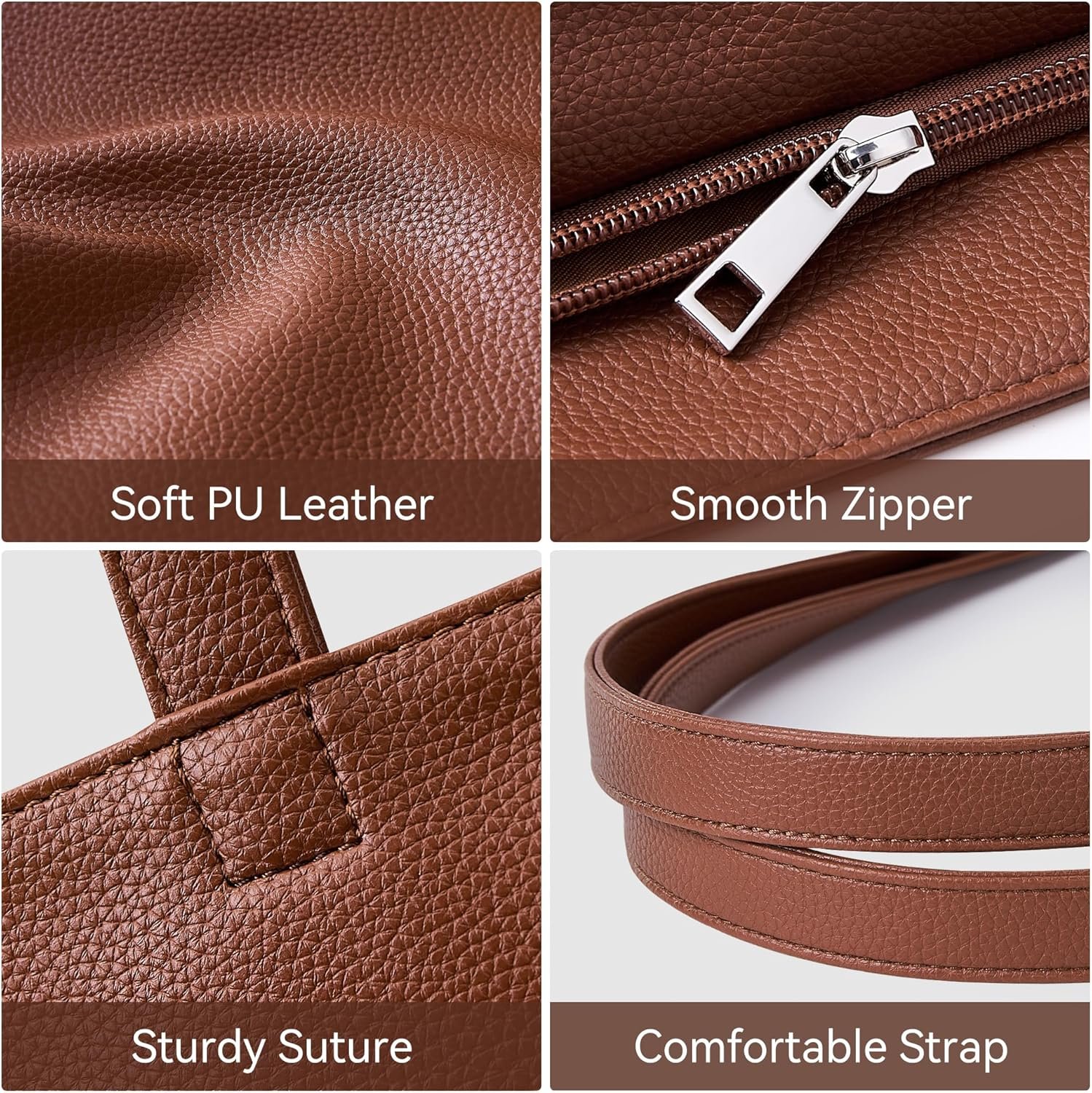 Custom Logo Soft Vegan Leather Large Tote Bag for Women Casual Hobo Zipper Shoulder Handbag Private Label Weekender Work Daily Travel Purse Manufacturer