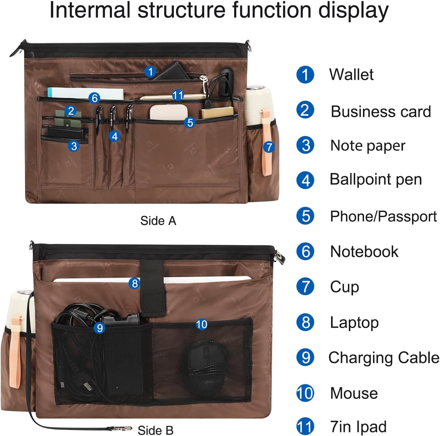 Custom Logo 17 Inch Laptop Tote Bag for Women Manufacturer Teacher Business Work Bag with USB Port 15 Pockets Compartments Shoulder Straps Private Label