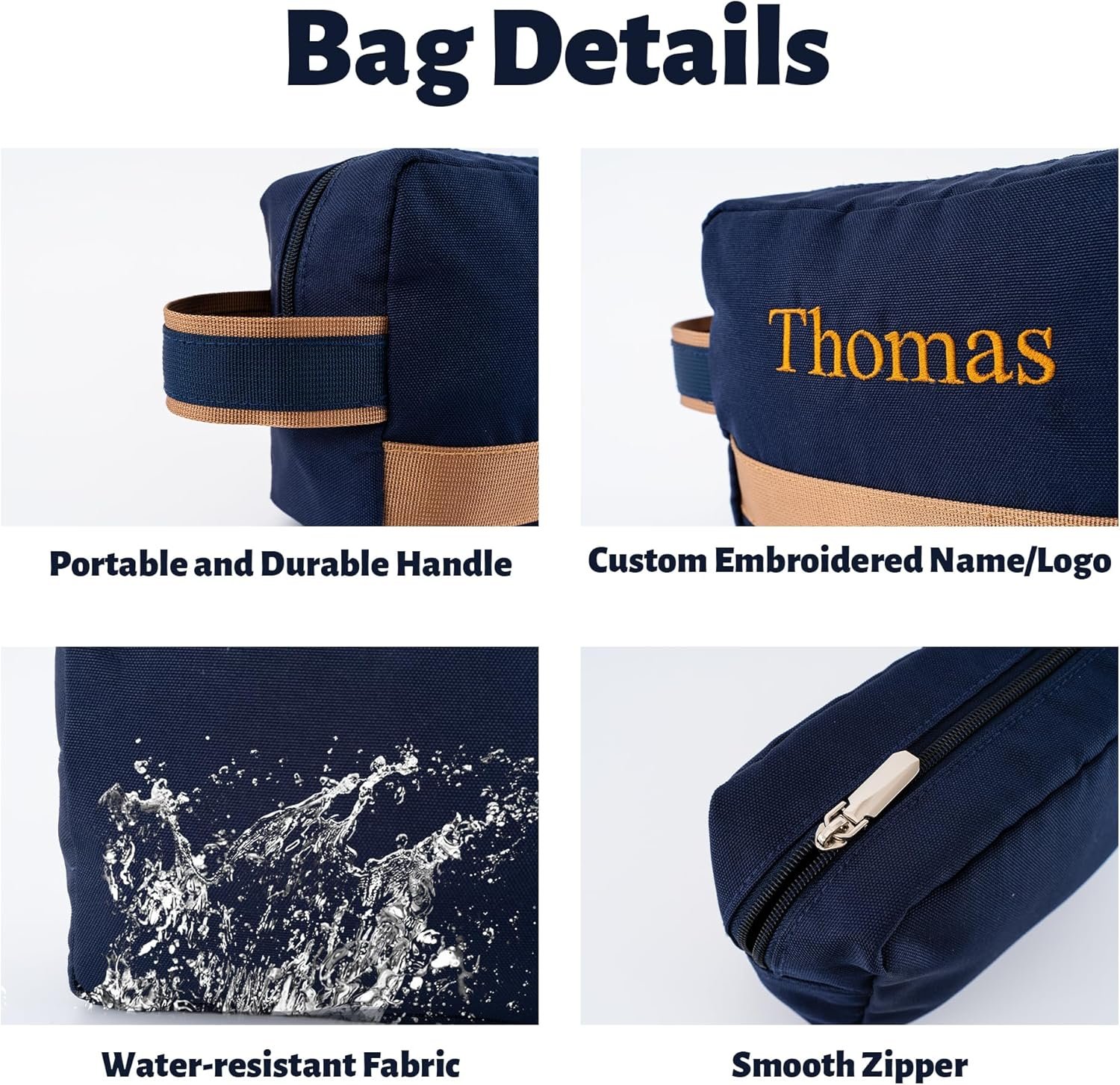 Custom Logo Travel Duffle Bag Set for Men and Boys Personalized Weekender Overnight Canvas Bag with Embroidered Name Private Label Toiletry and Shoe Compartment for Travel Trips Workouts Manufacturer (Blue)