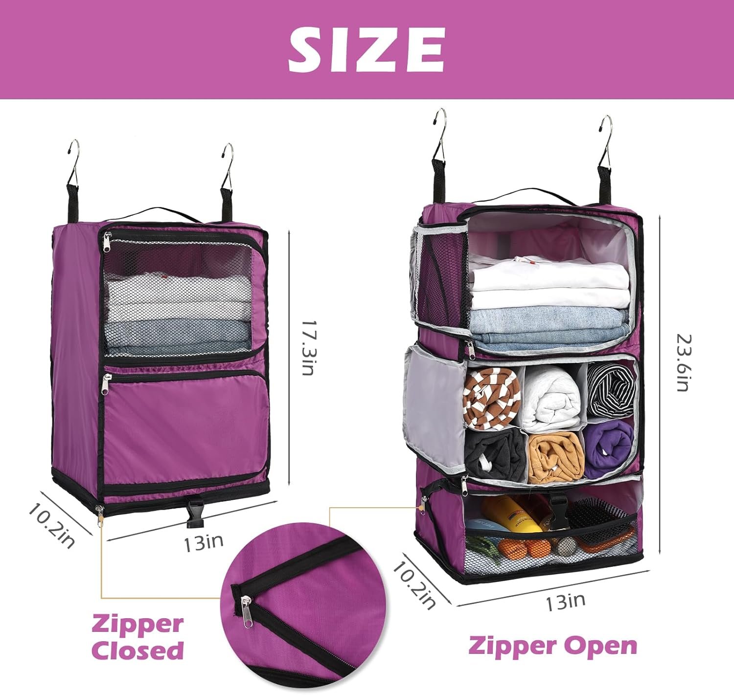 Manufacturer of Custom Logo Hanging Shelves Travel Compression Packing Cube for Carry-on Luggage Suitcase Collapsible Transformable Garment Closet Organizers Large Capacity Purple XXL Private Label Manufacturer of Custom Logo Hanging Shelves Travel Compression Packing Cube for Carry-on Luggage Suitcase Collapsible Transformable Garment Closet Organizers Large Capacity Purple XXL Private Label