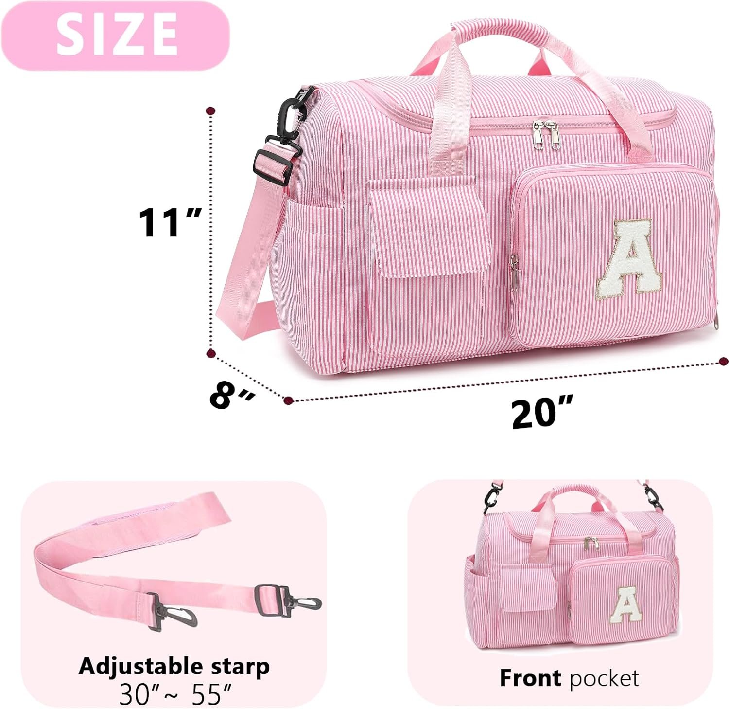 Private Label Kids Travel Duffle Dance Gym Bag with Shoes Compartment Custom Logo Lightweight Weekender for Girls Pink Manufacturer