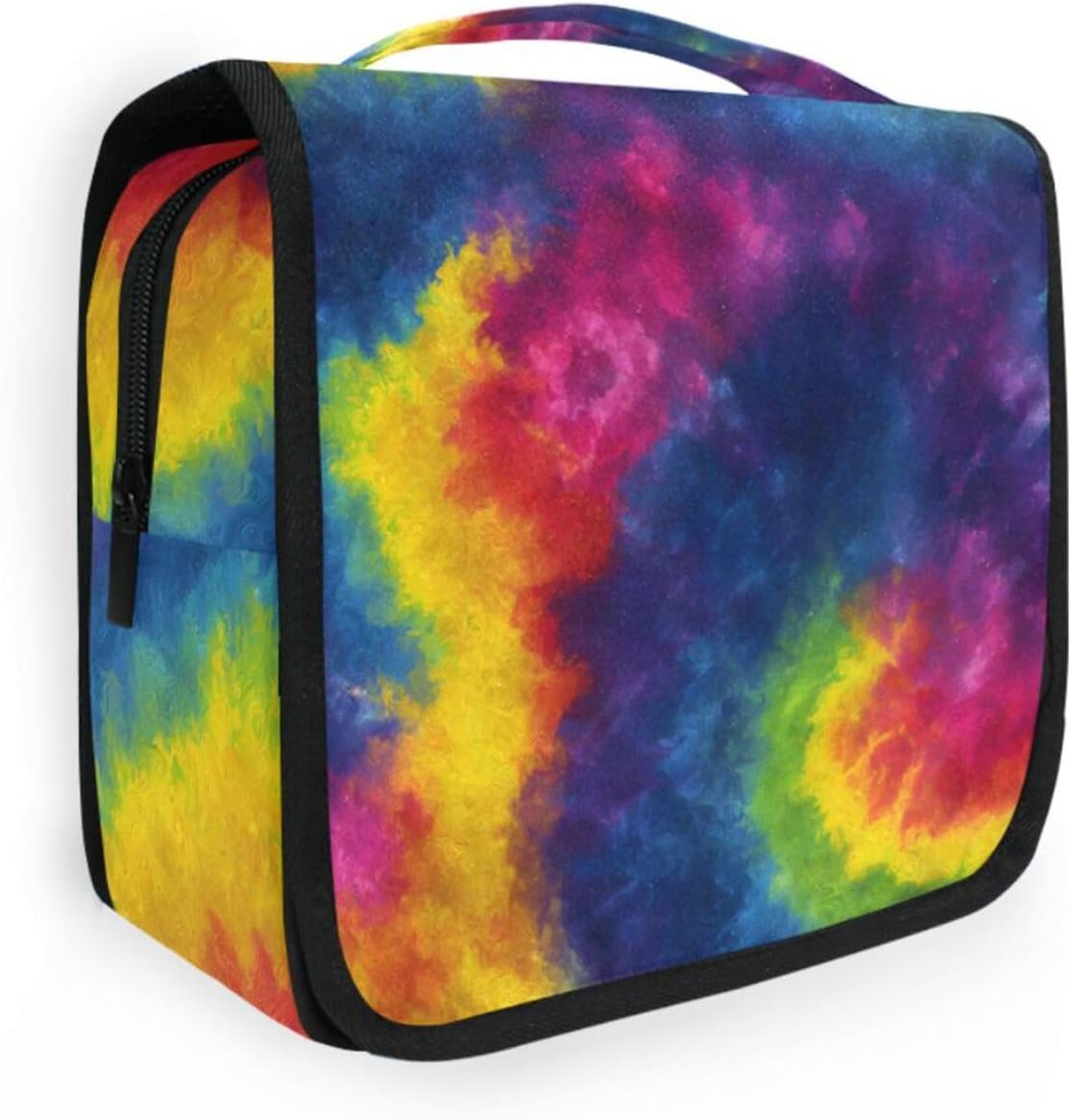 Custom Logo Rainbow Tie Dye Spiral Hanging Toiletry Bag Private Label Makeup Cosmetics Travel Organizer Manufacturer for Men Women
