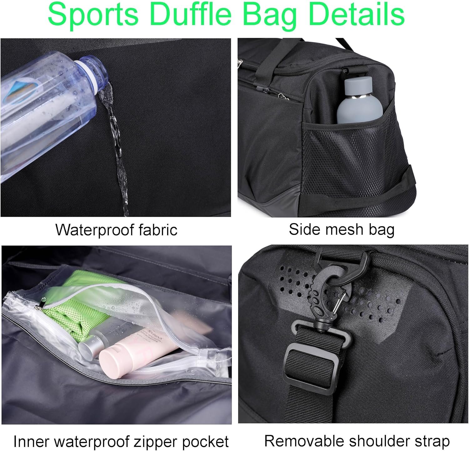 Private Label Duffel Bag with Name – Custom Logo Personalized Waterproof Gym & Football Gear Bag with Shoe Compartment & Wet/Dry Pocket – Manufacturer for Youth & Adults (White) Private Label Duffel Bag with Name – Custom Logo Personalized Waterproof Gym & Football Gear Bag with Shoe Compartment & Wet/Dry Pocket – Manufacturer for Youth & Adults (White)