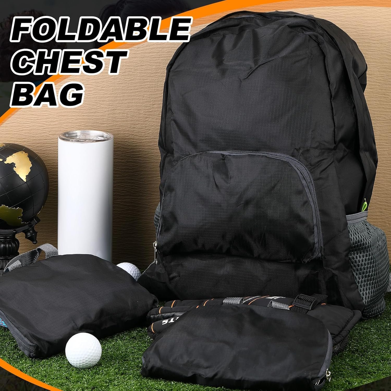 Private Label 100 Pcs 20L Foldable Lightweight Backpacks Bulk Custom Logo Wholesale for Homeless Donations Corporate Events Travel Camping Manufacturer Black